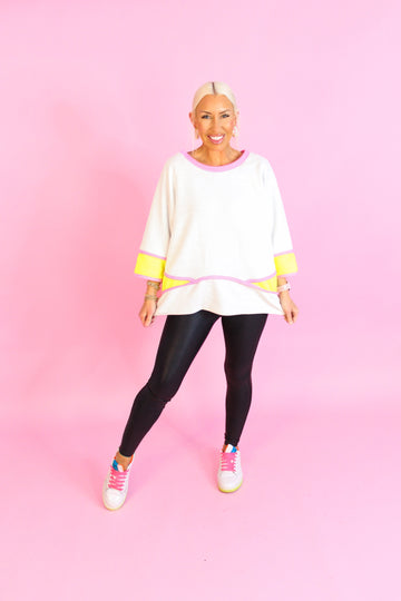 Gray and Neon Oversized Top