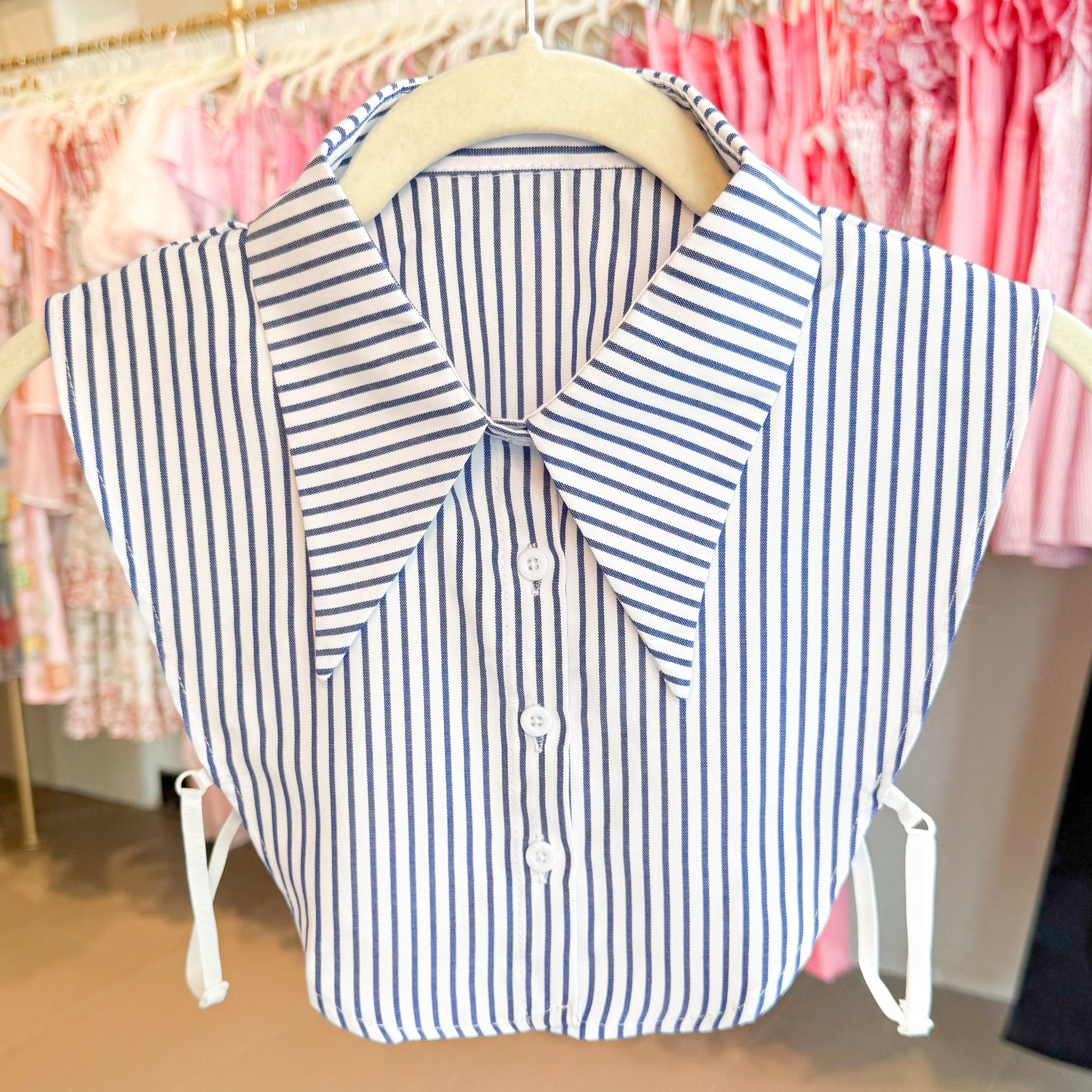 Blue and White Striped Collar