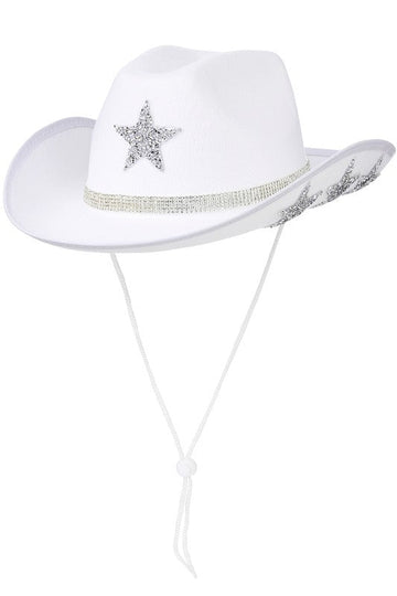 White Rhinestone Star Cowboy Hat