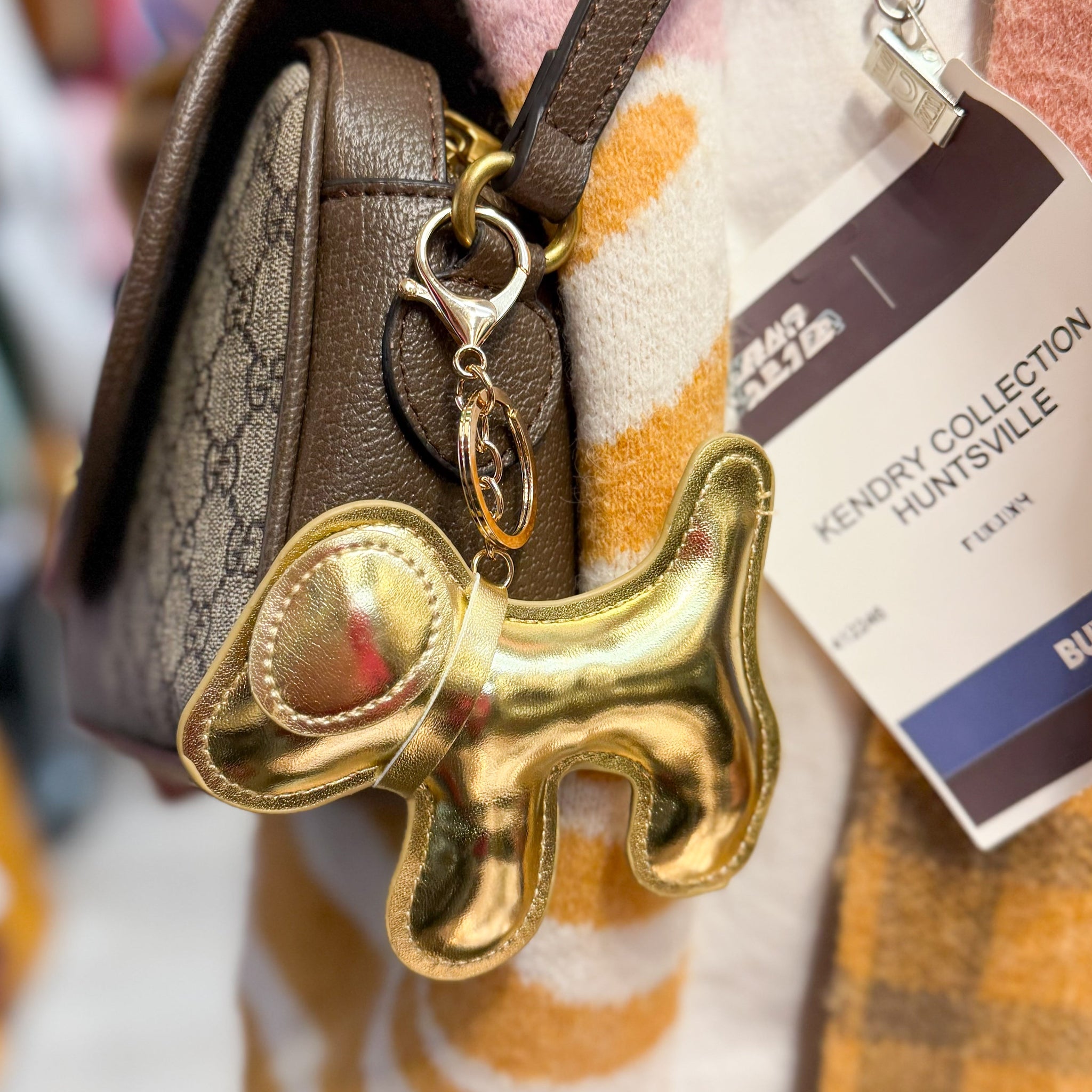 Metallic Gold Dog Purse Charm