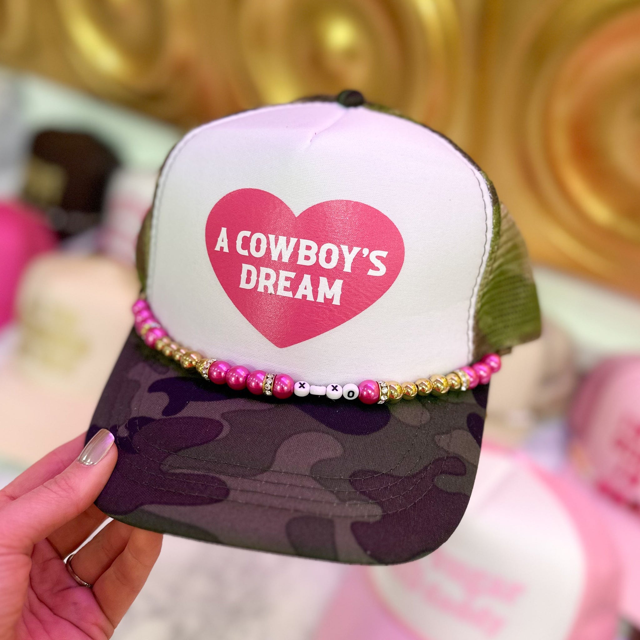 Cowboys Dream Camo Trucker Hat With Chain
