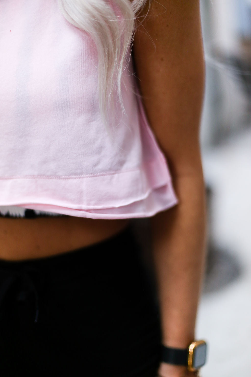 Baby Pink Cropped Workout Tank