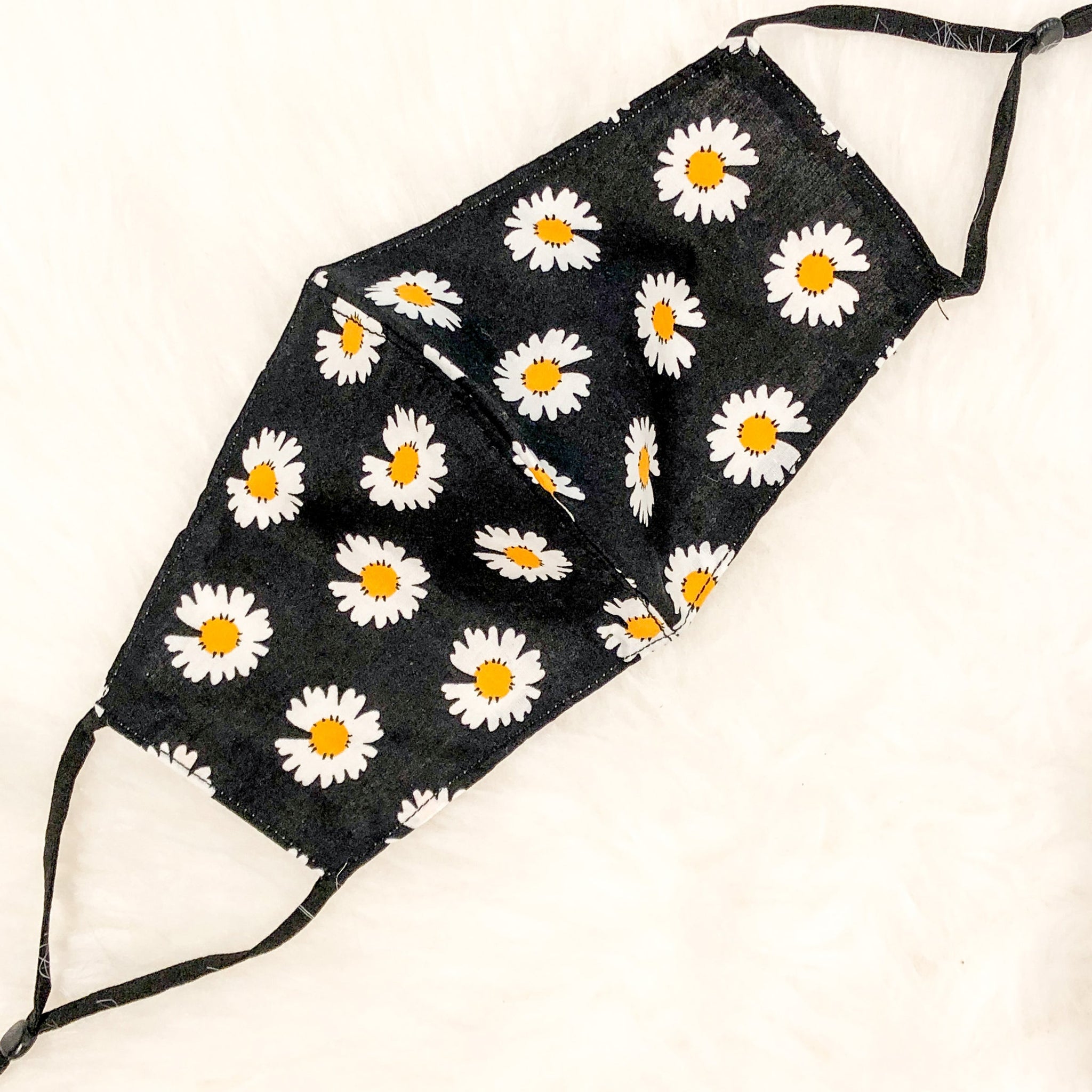 Black Daisy Face Mask