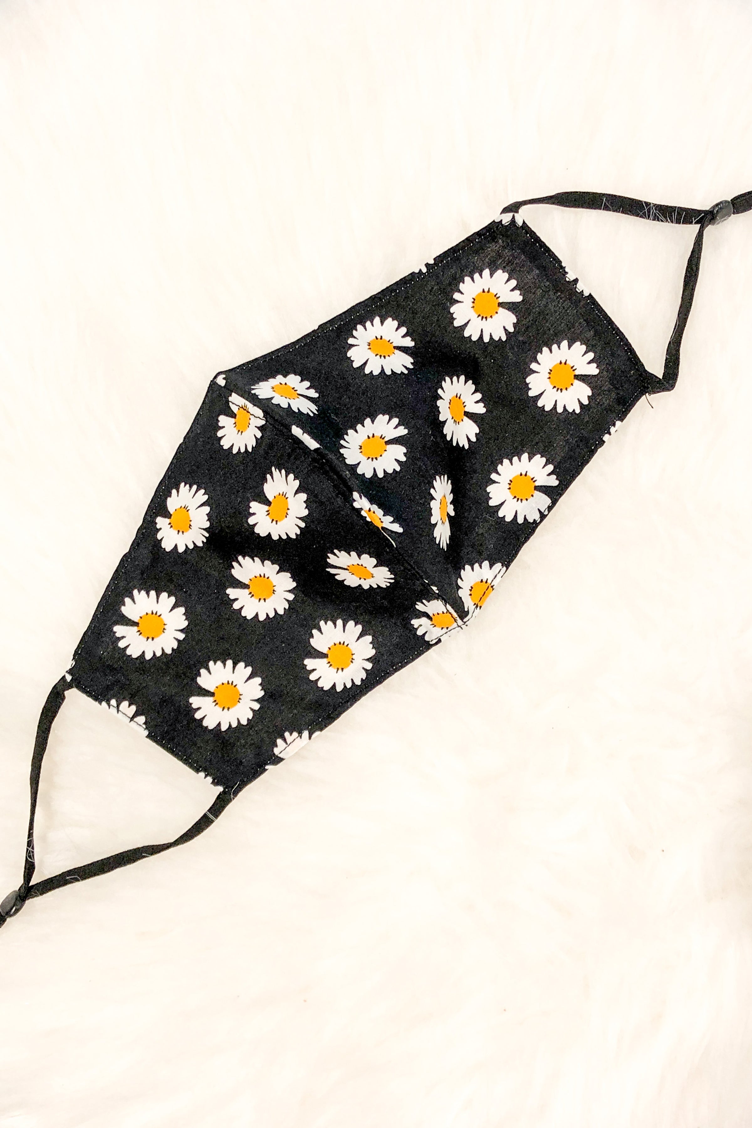 Black Daisy Face Mask