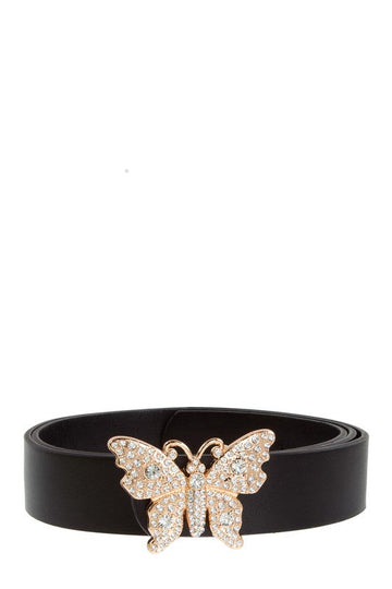 Black Rhinestone Butterfly Belt