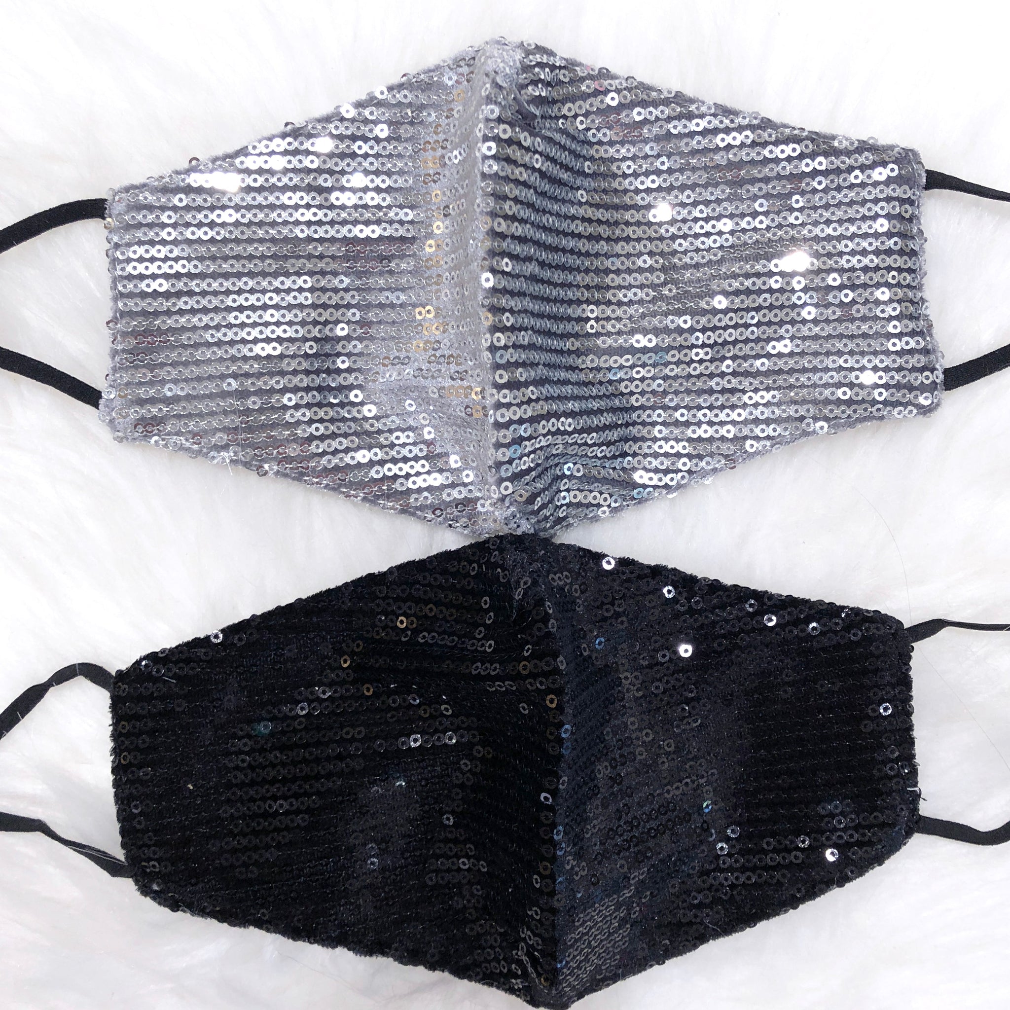 Black Sequin Face Mask