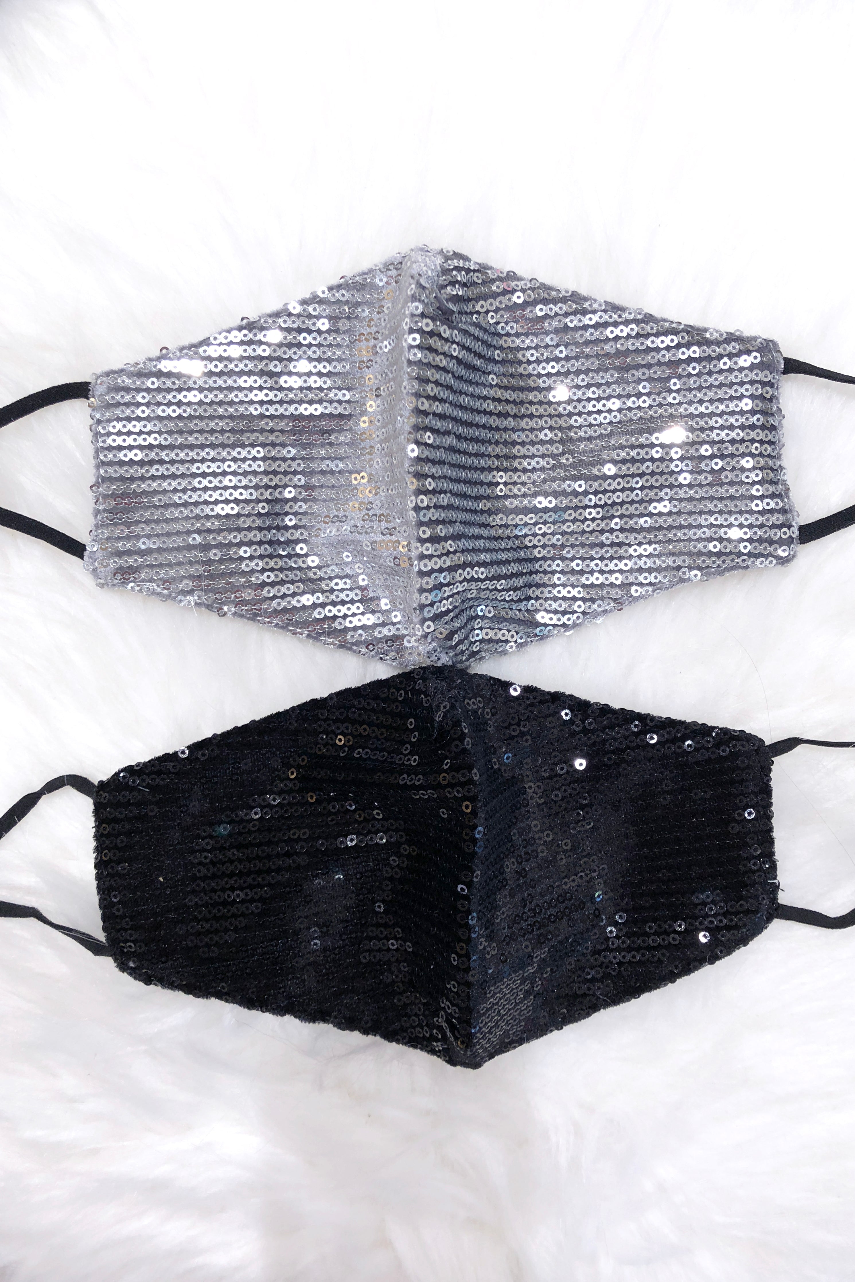 Black Sequin Face Mask