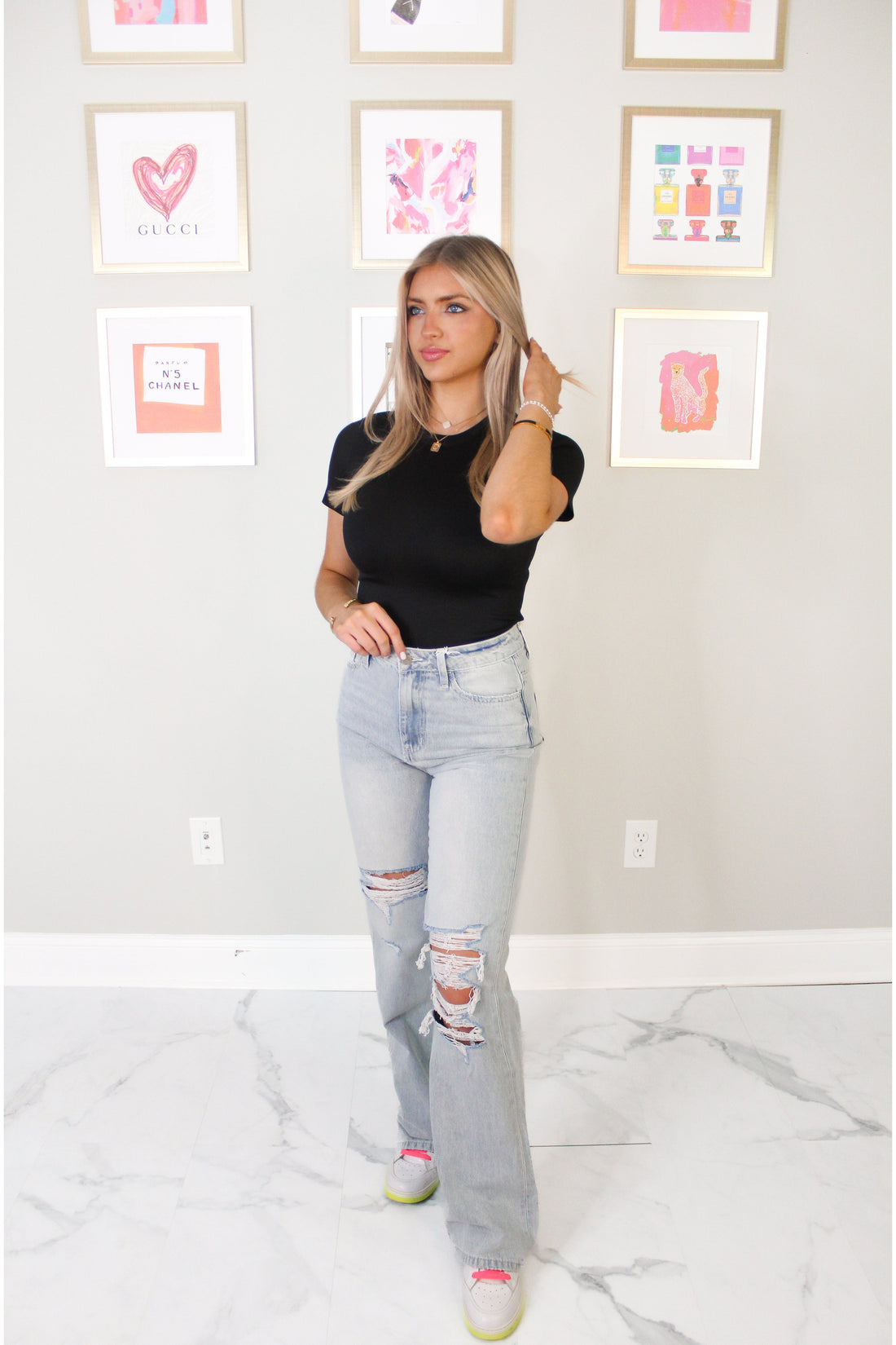 Black Short Sleeve Scuba Bodysuit