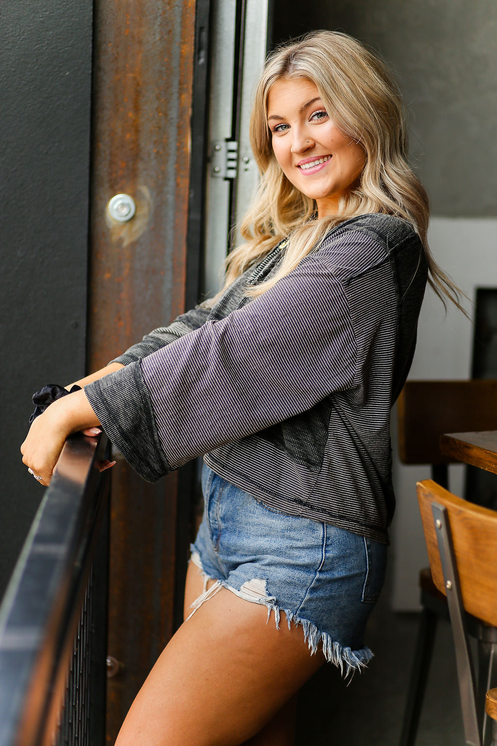 Black and White Striped Pullover