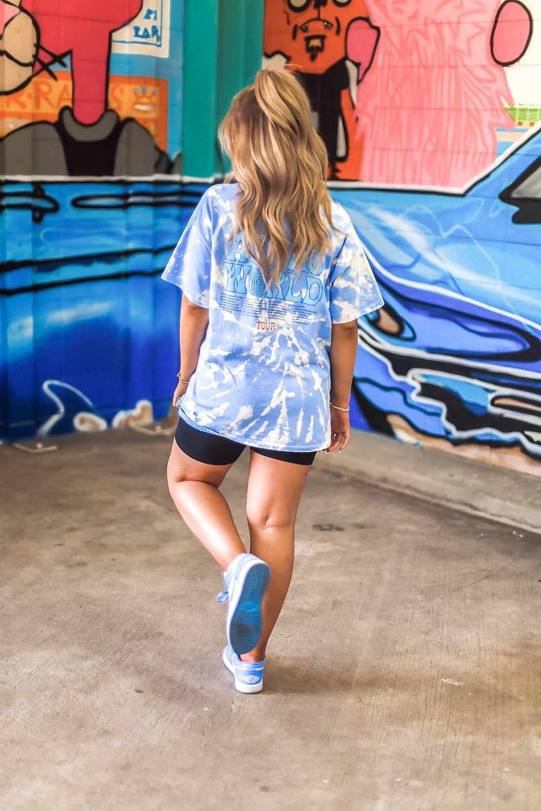 Astroworld Blue Tie Dye Graphic Tee
