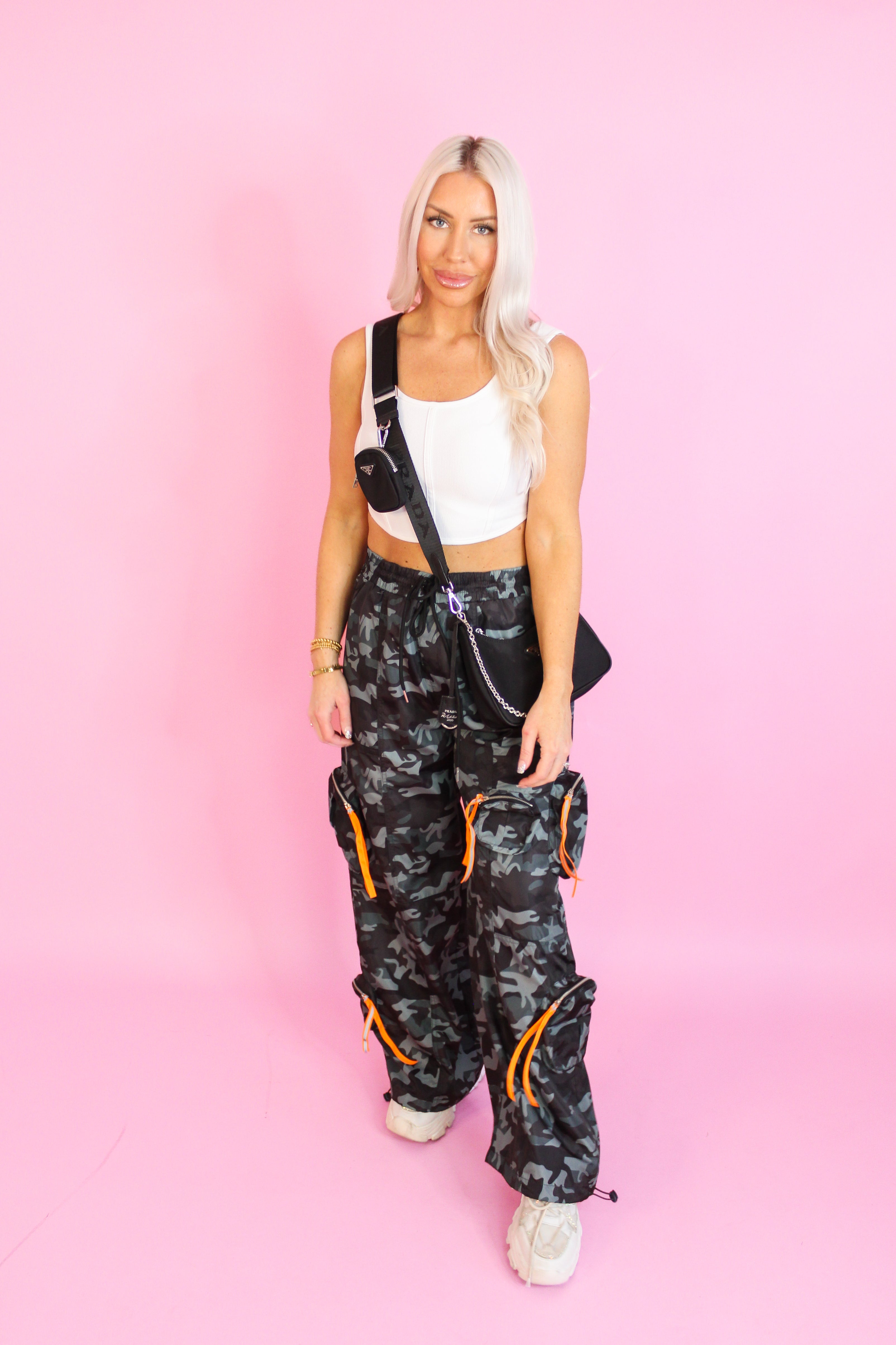Camo Zip Pocket Cargo Pants