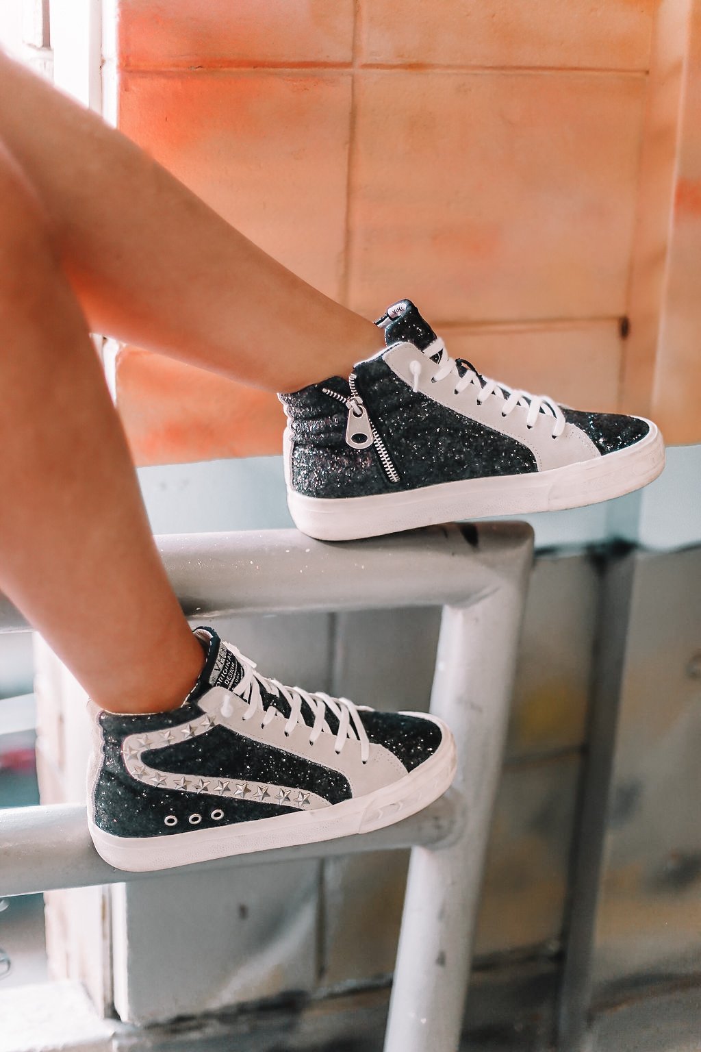 Dormy VH Black Glitter High Top Sneaker