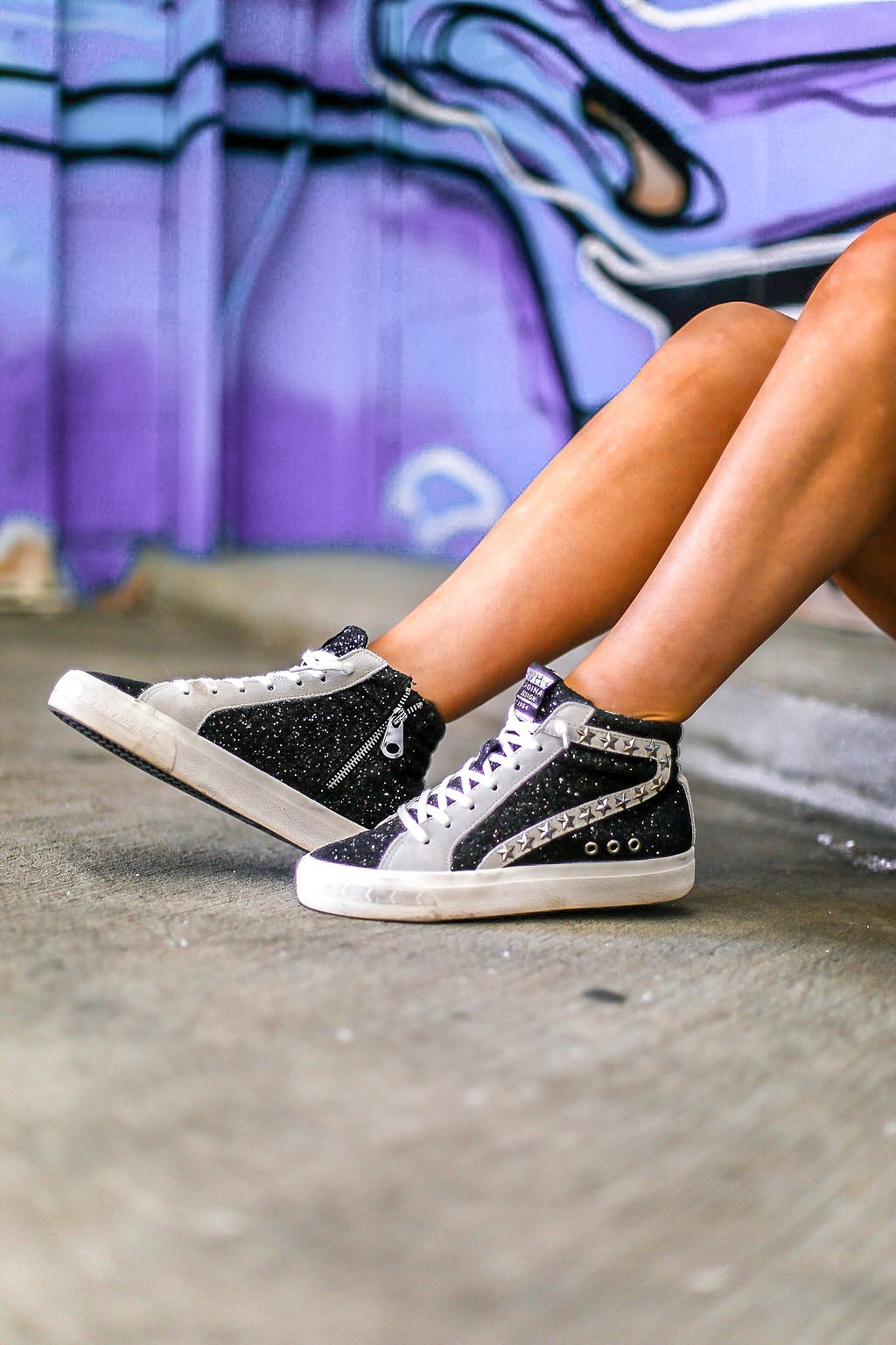 Dormy VH Black Glitter High Top Sneaker