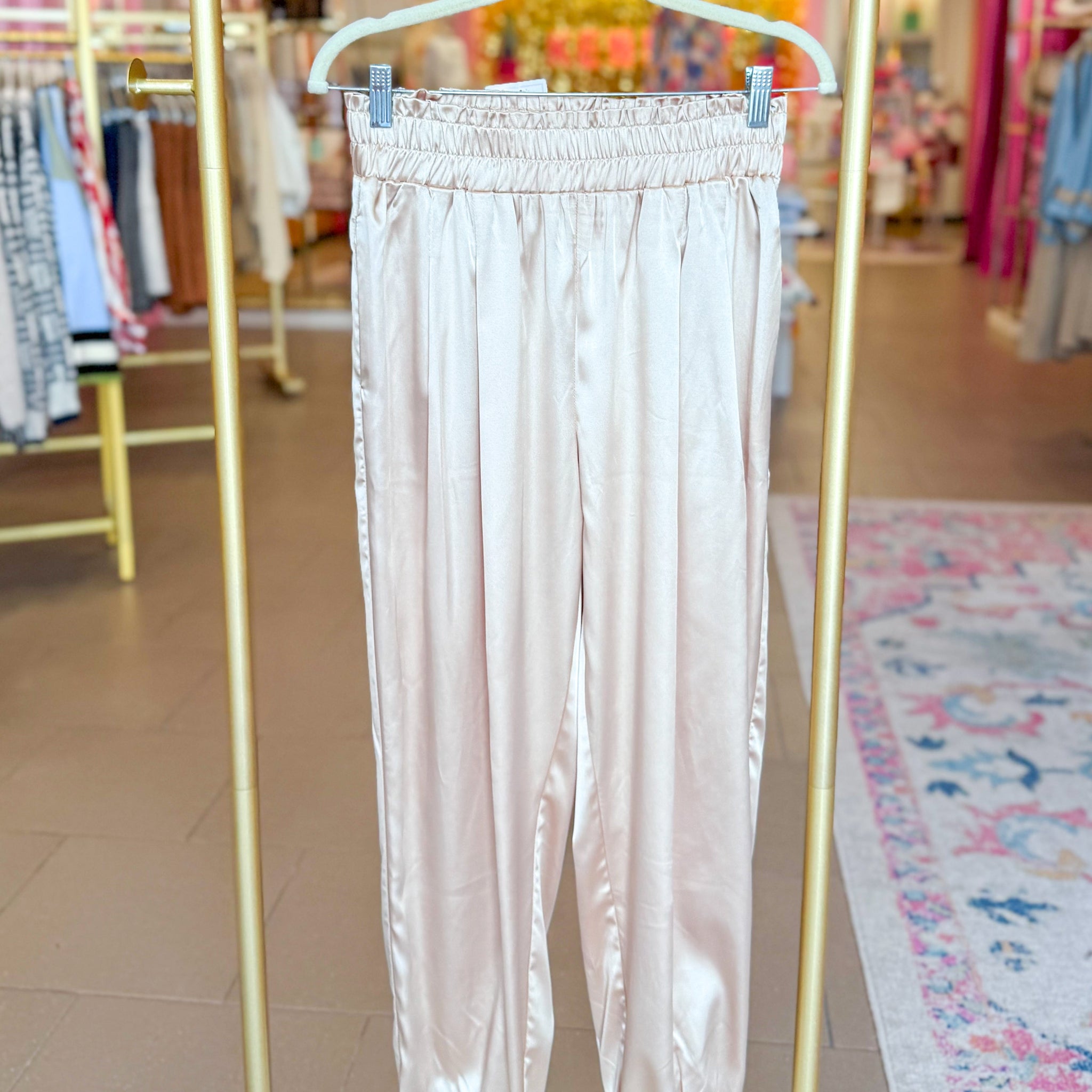 Champagne Satin Joggers