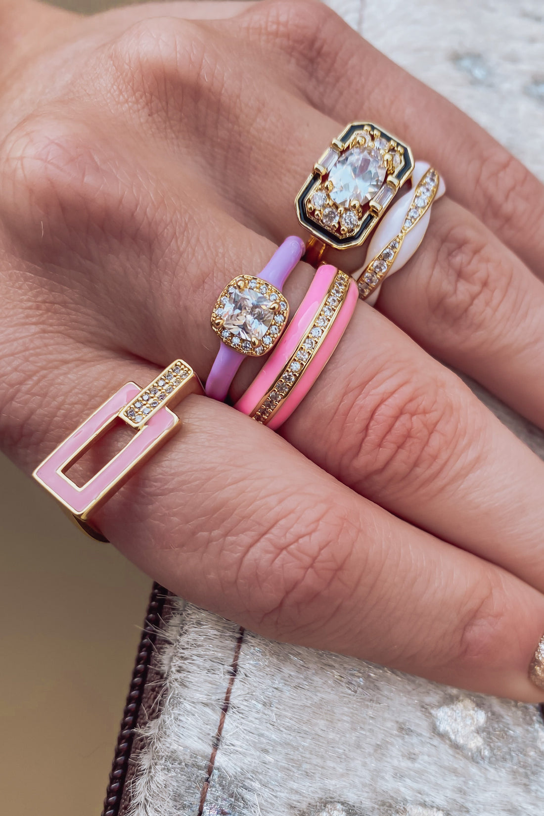 Enamel Adjustable Rings