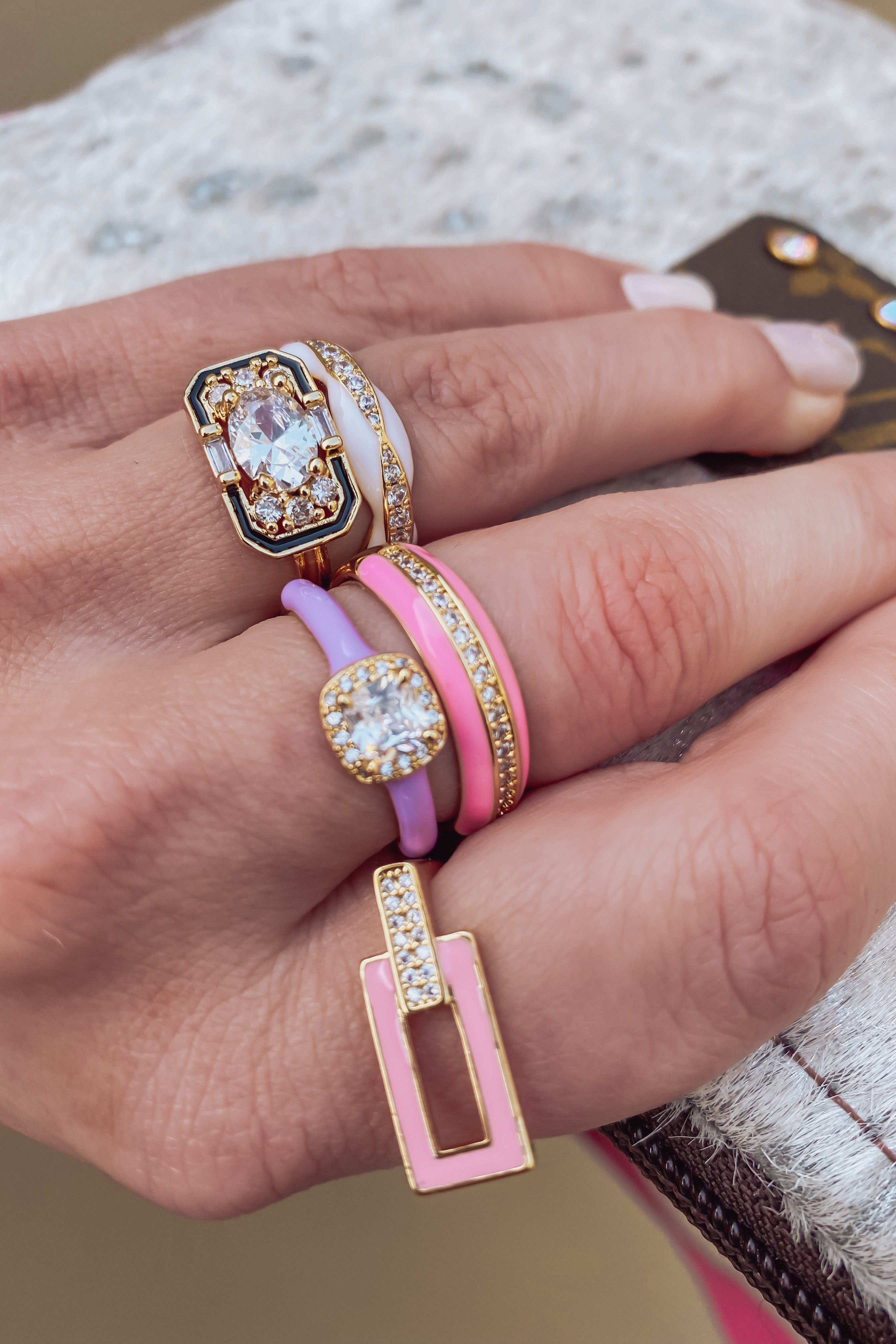Enamel Adjustable Rings