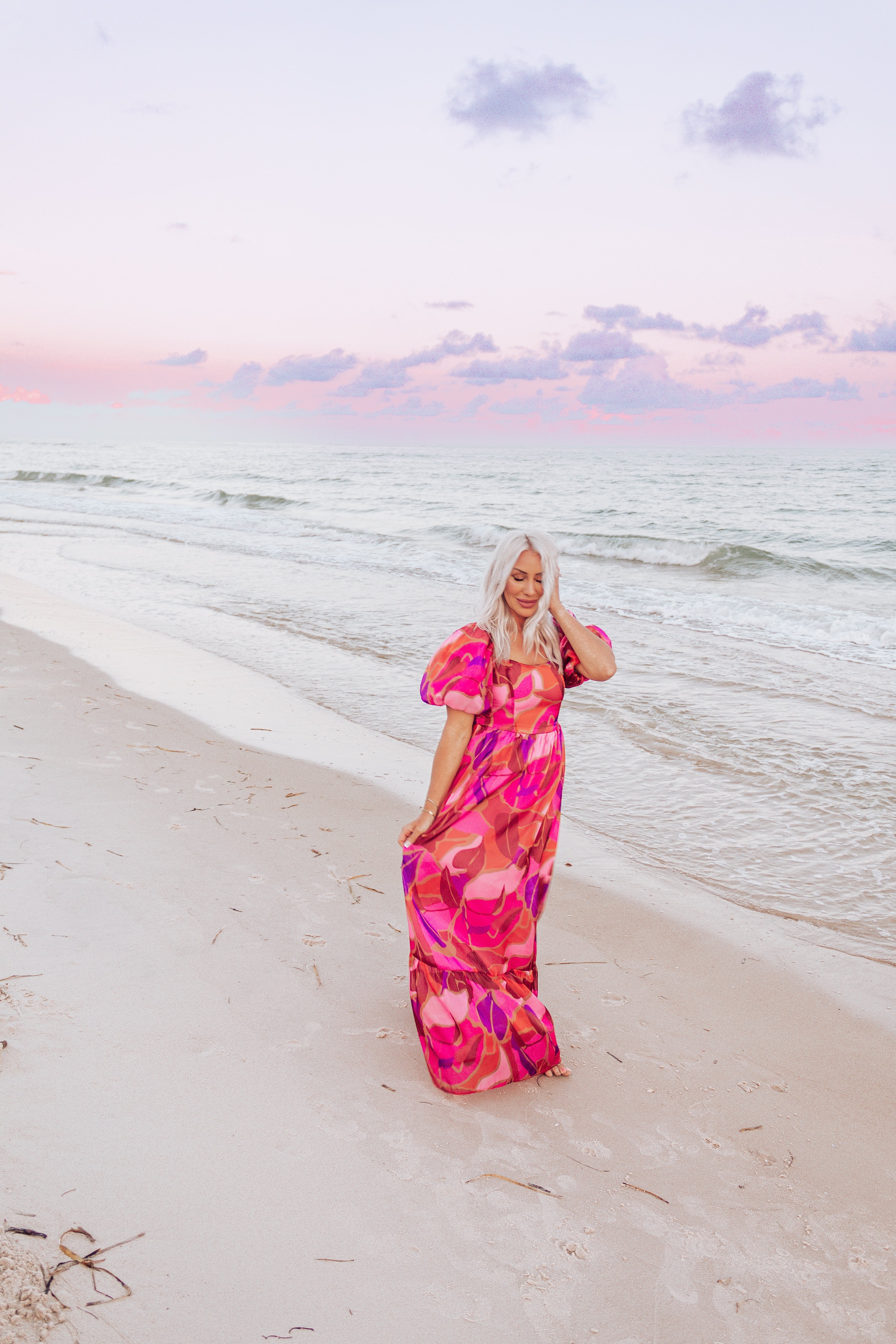 Fall Florals Puff Sleeve Maxi Dress