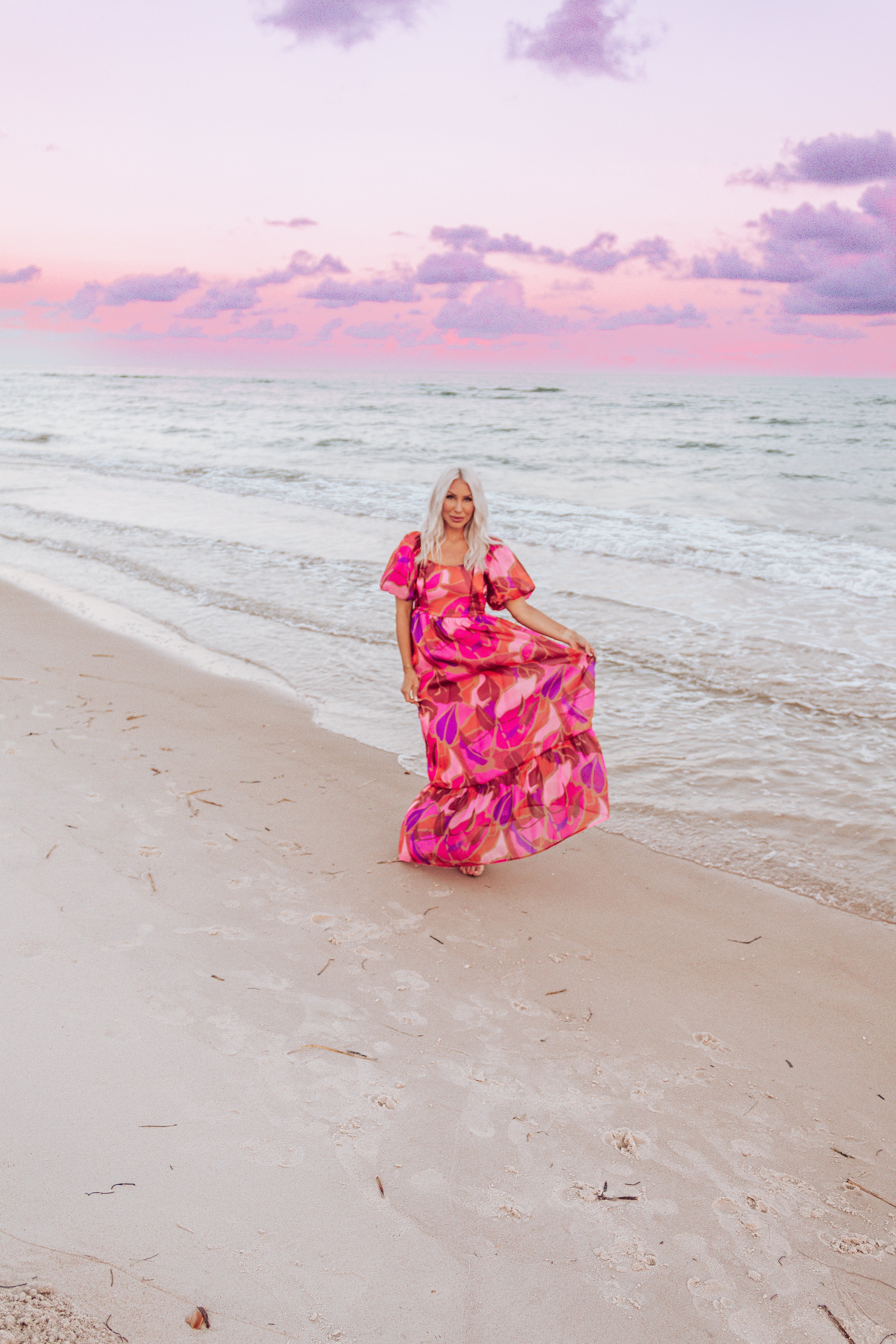 Fall Florals Puff Sleeve Maxi Dress