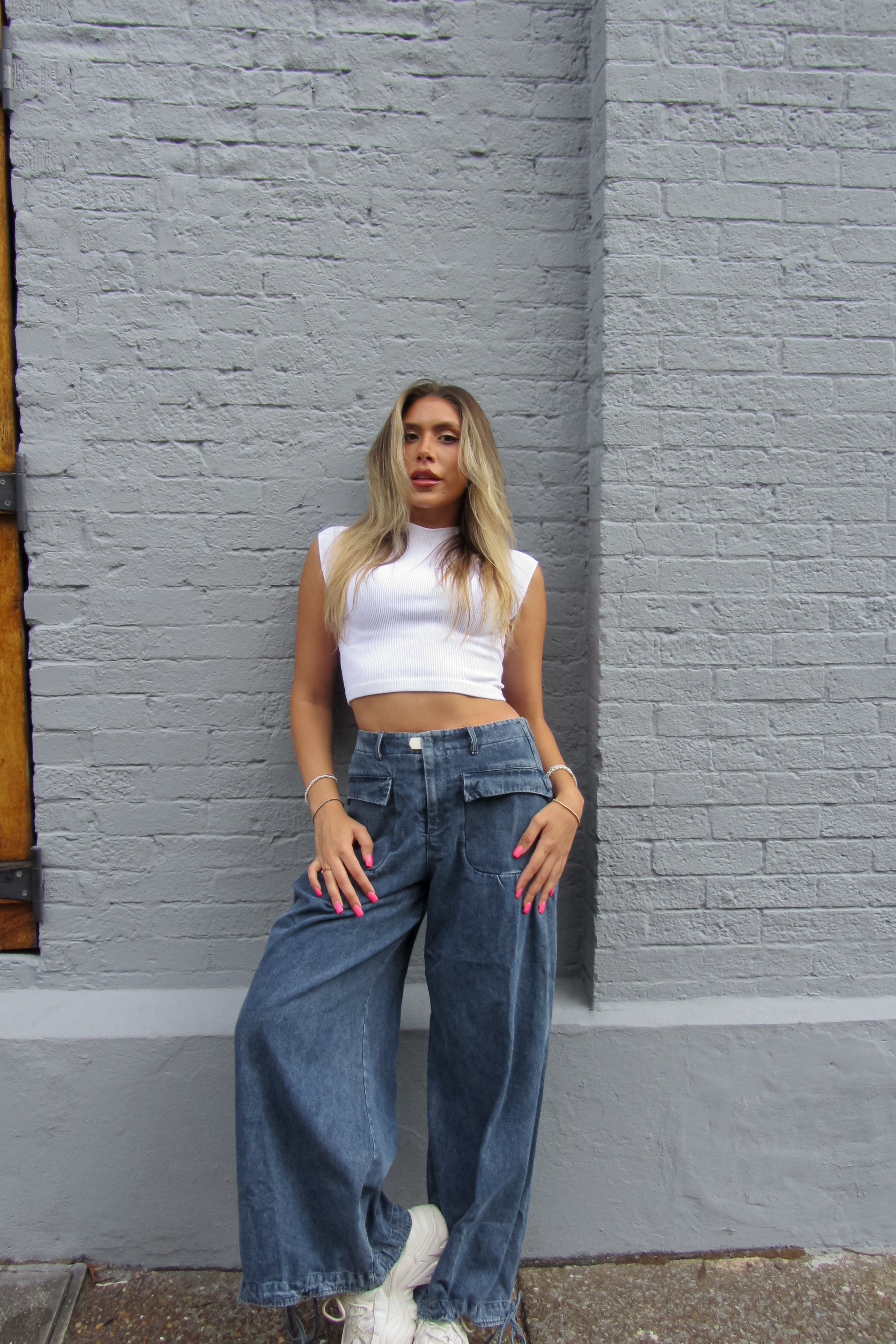 Denim Front Pocket Parachute Jeans