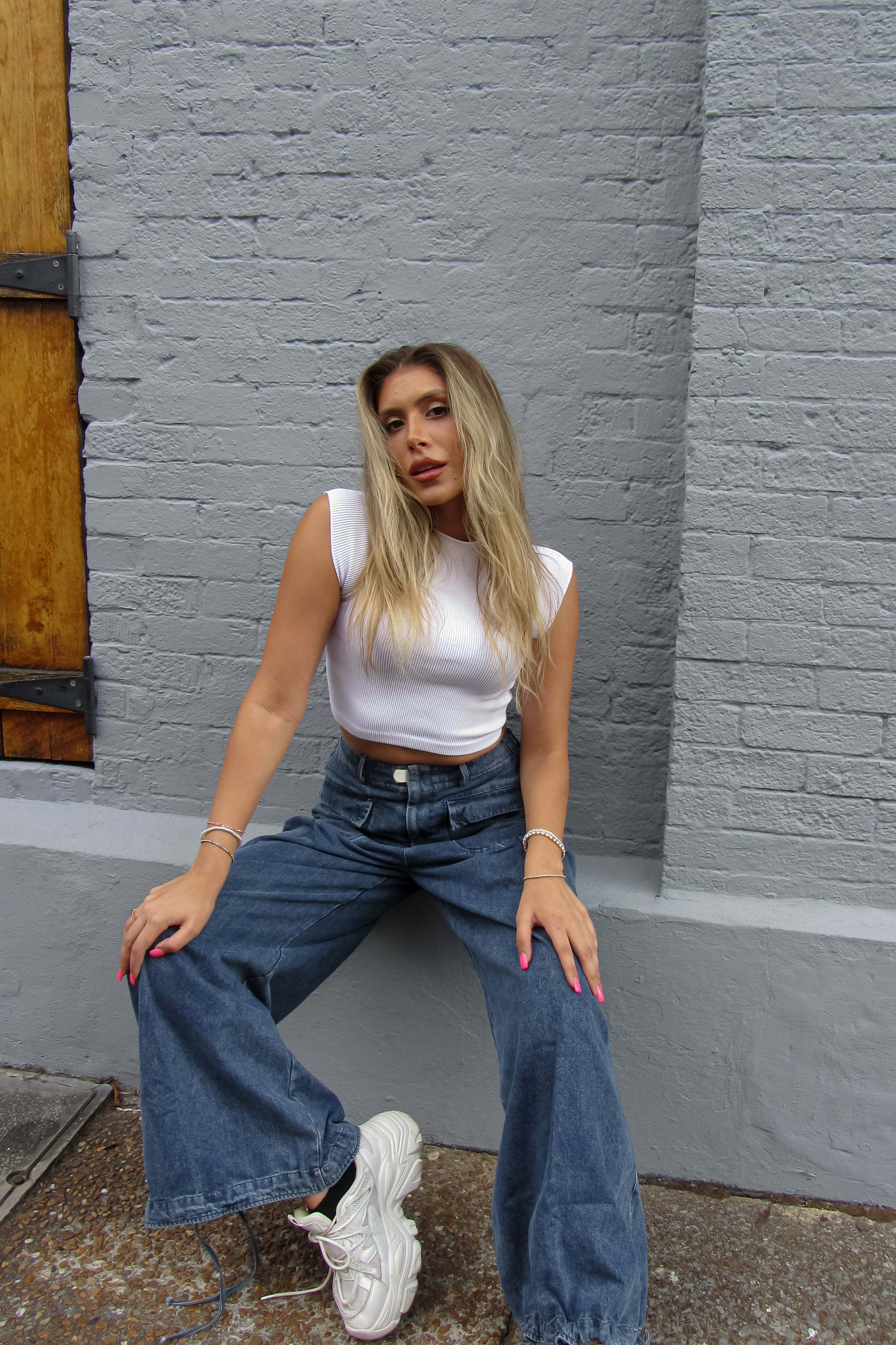 Denim Front Pocket Parachute Jeans