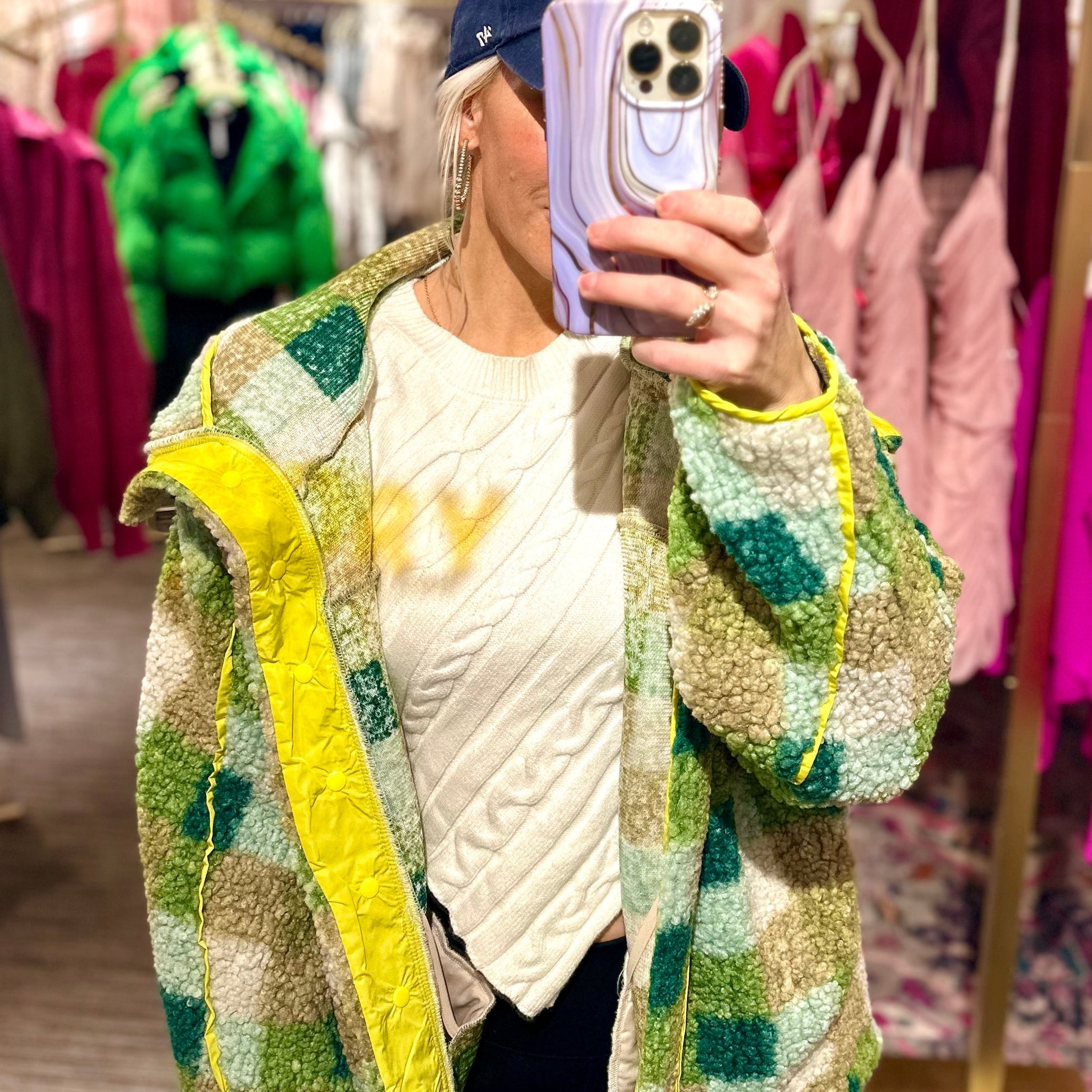 Green Plaid Sherpa Shacket