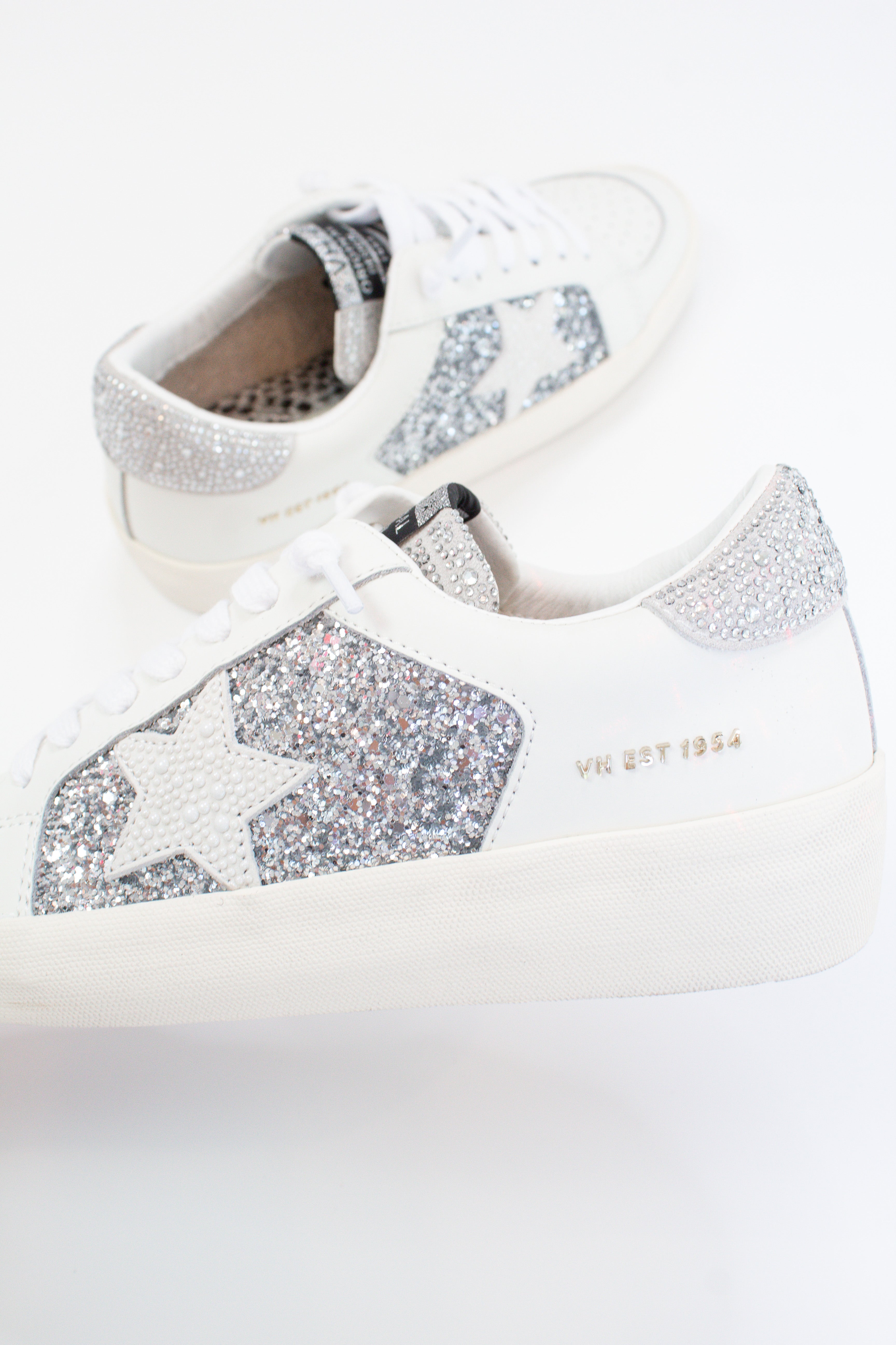 Georgette Silver Glitter Vintage Havana Low Top Sneaker