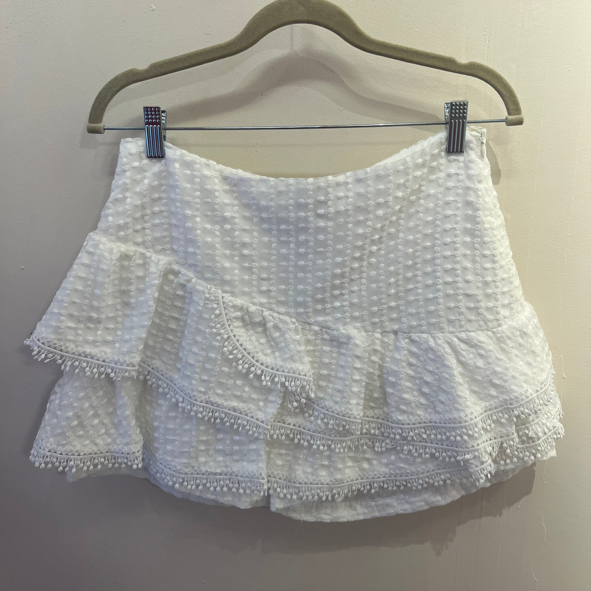 White Ruffle Lace Skirt