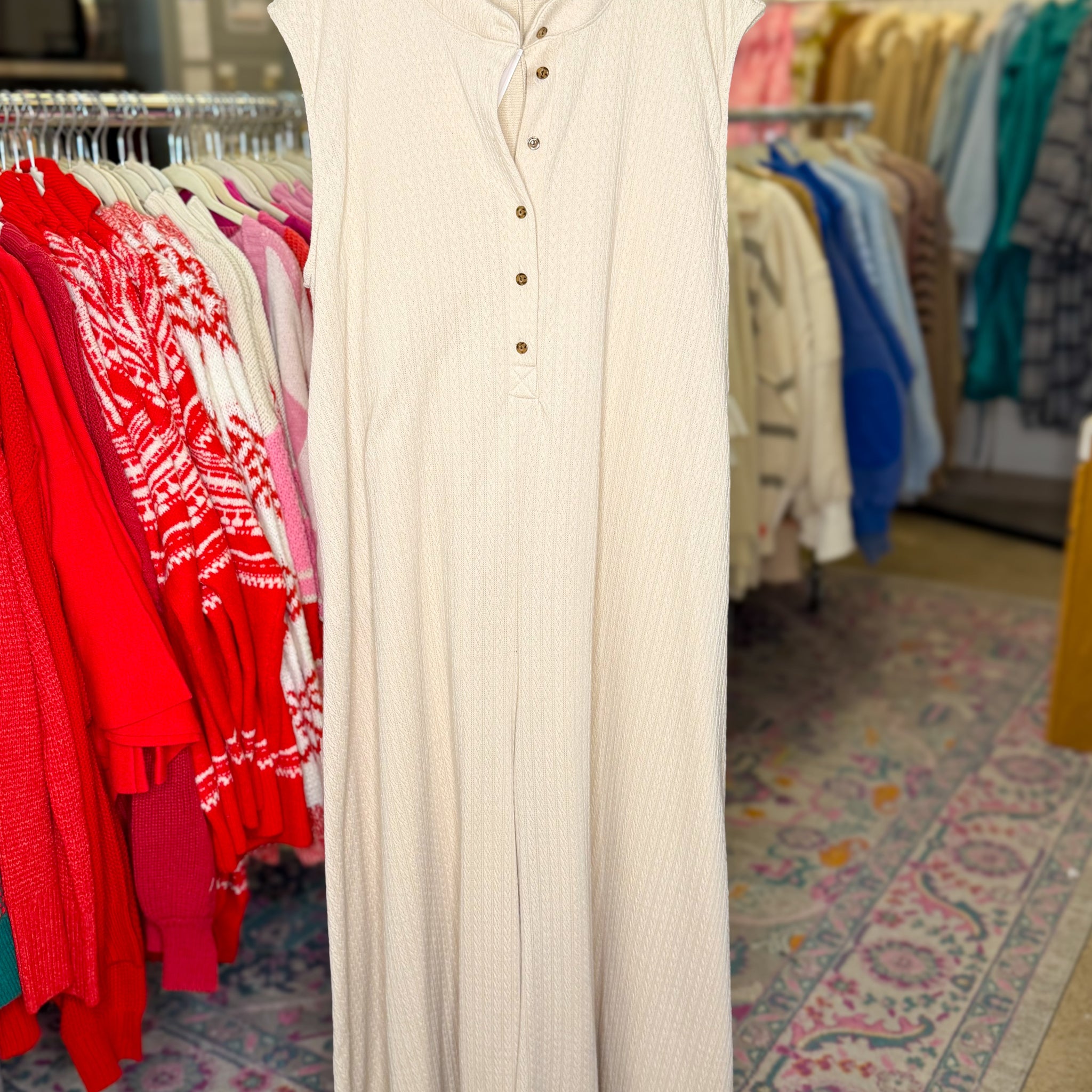 Taupe Knit Wide Leg Jumpsuit