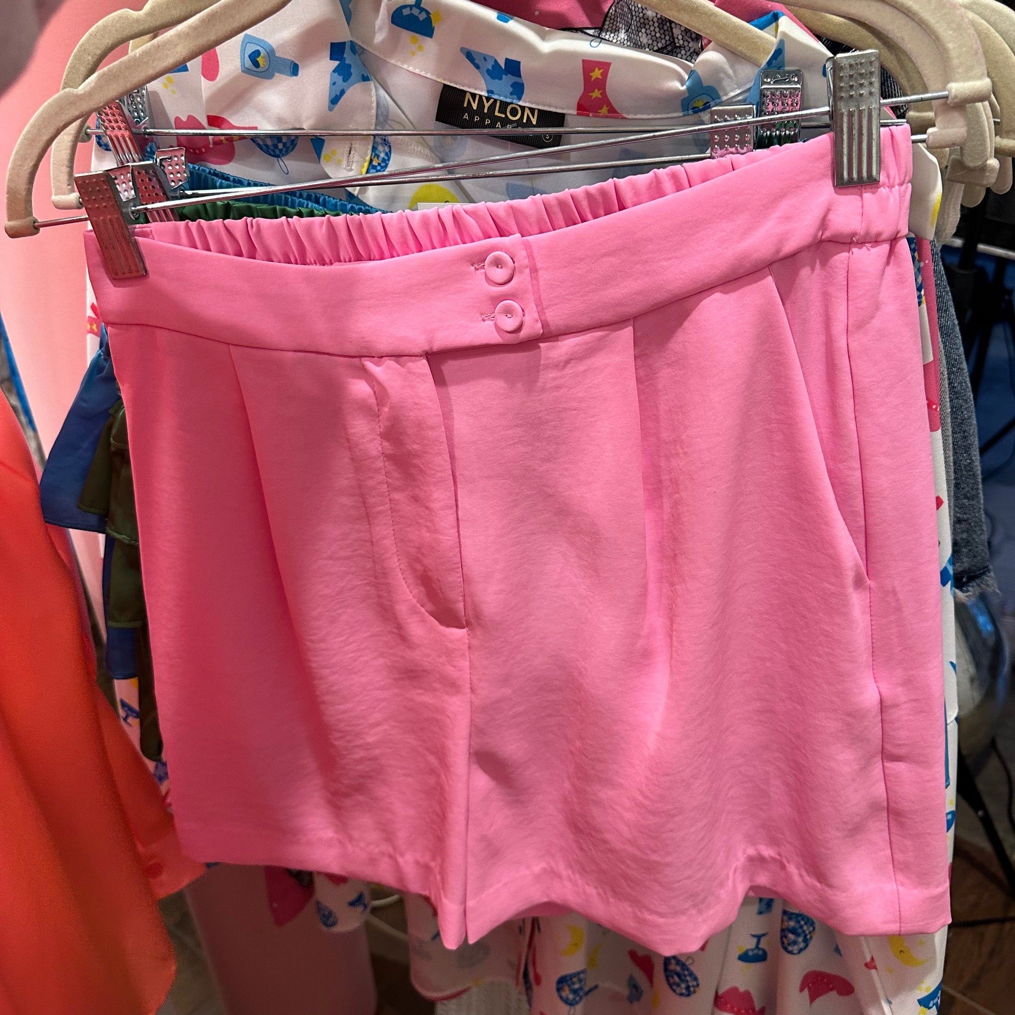 Bubble Gum Pink Shorts with Pockets