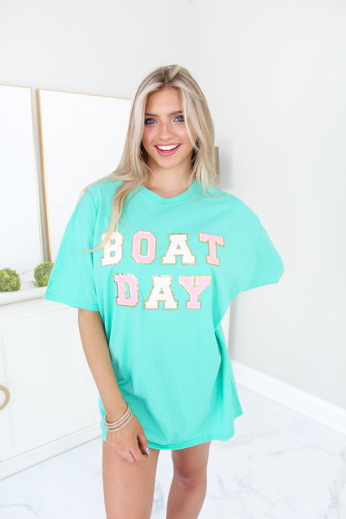 Boat Days Patch Letter Graphic Tee