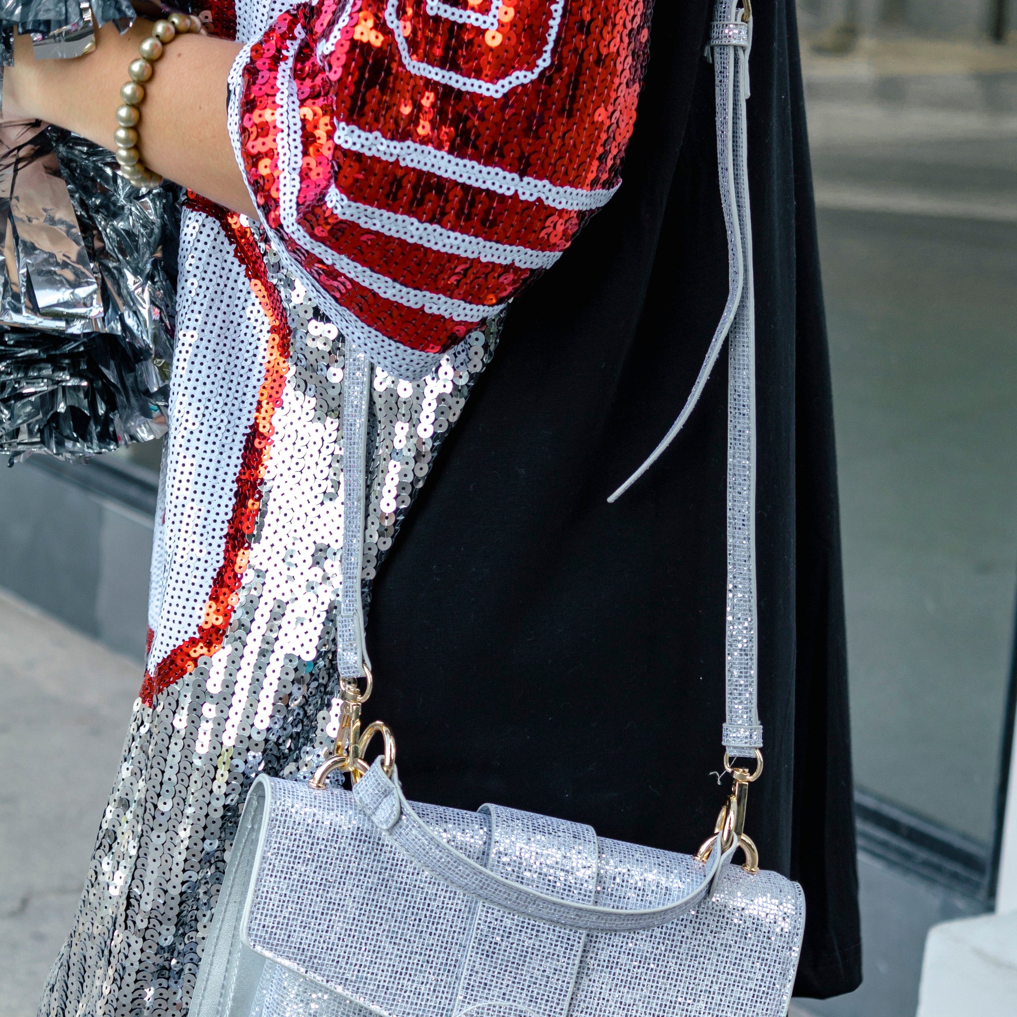 Sequin Clear Crossbody Purse
