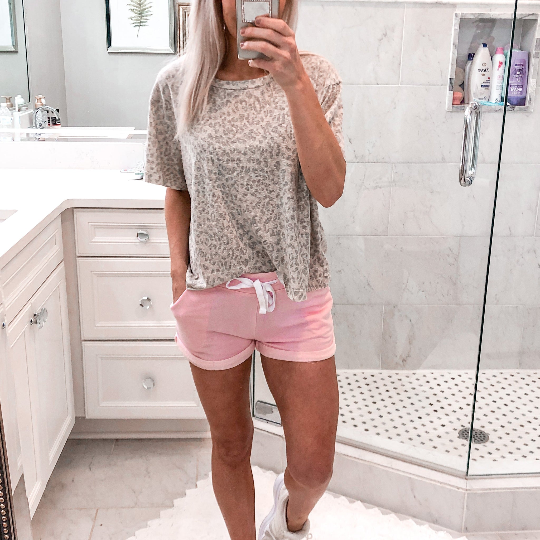 Taupe Leopard Print Cropped Tee