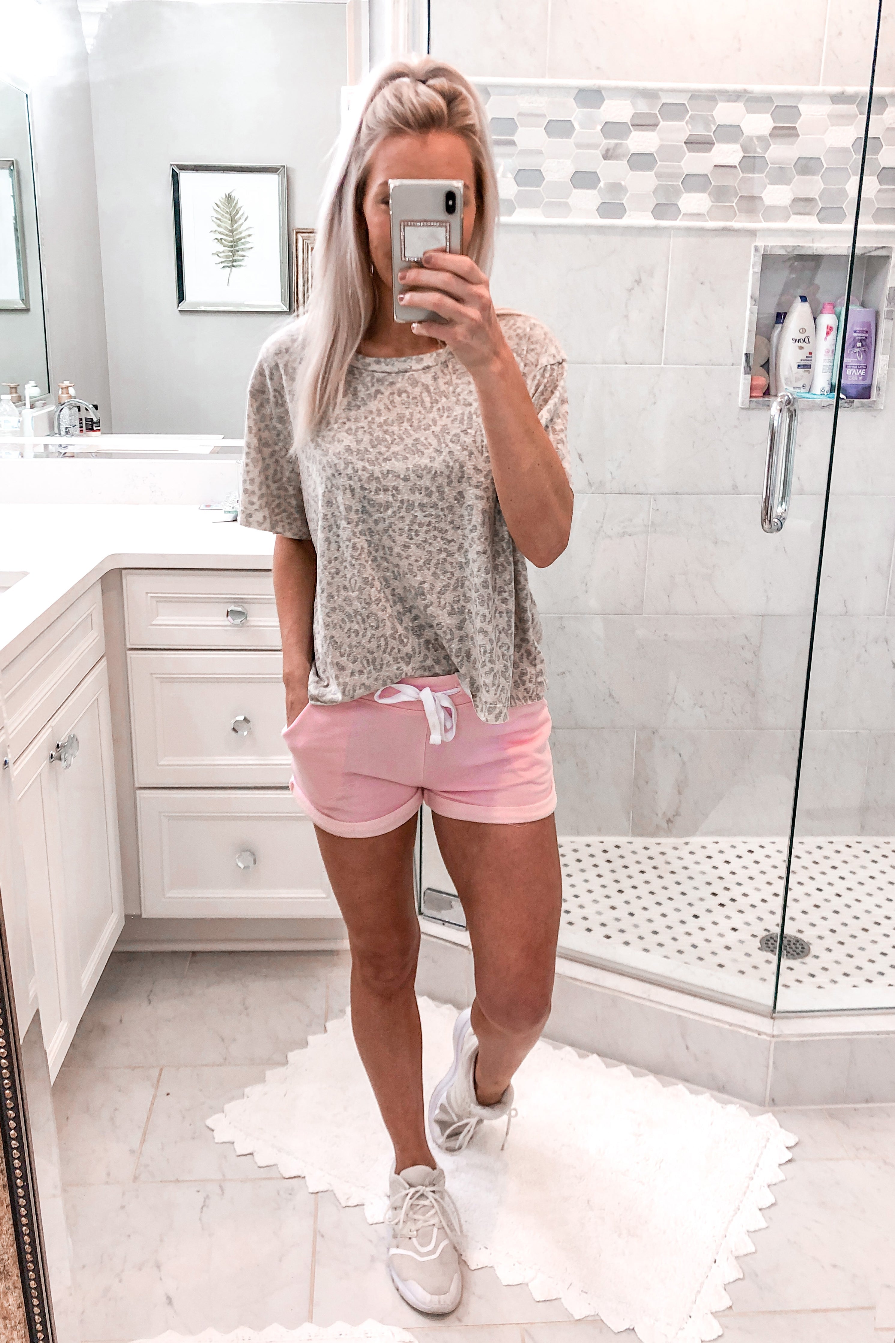 Taupe Leopard Print Cropped Tee