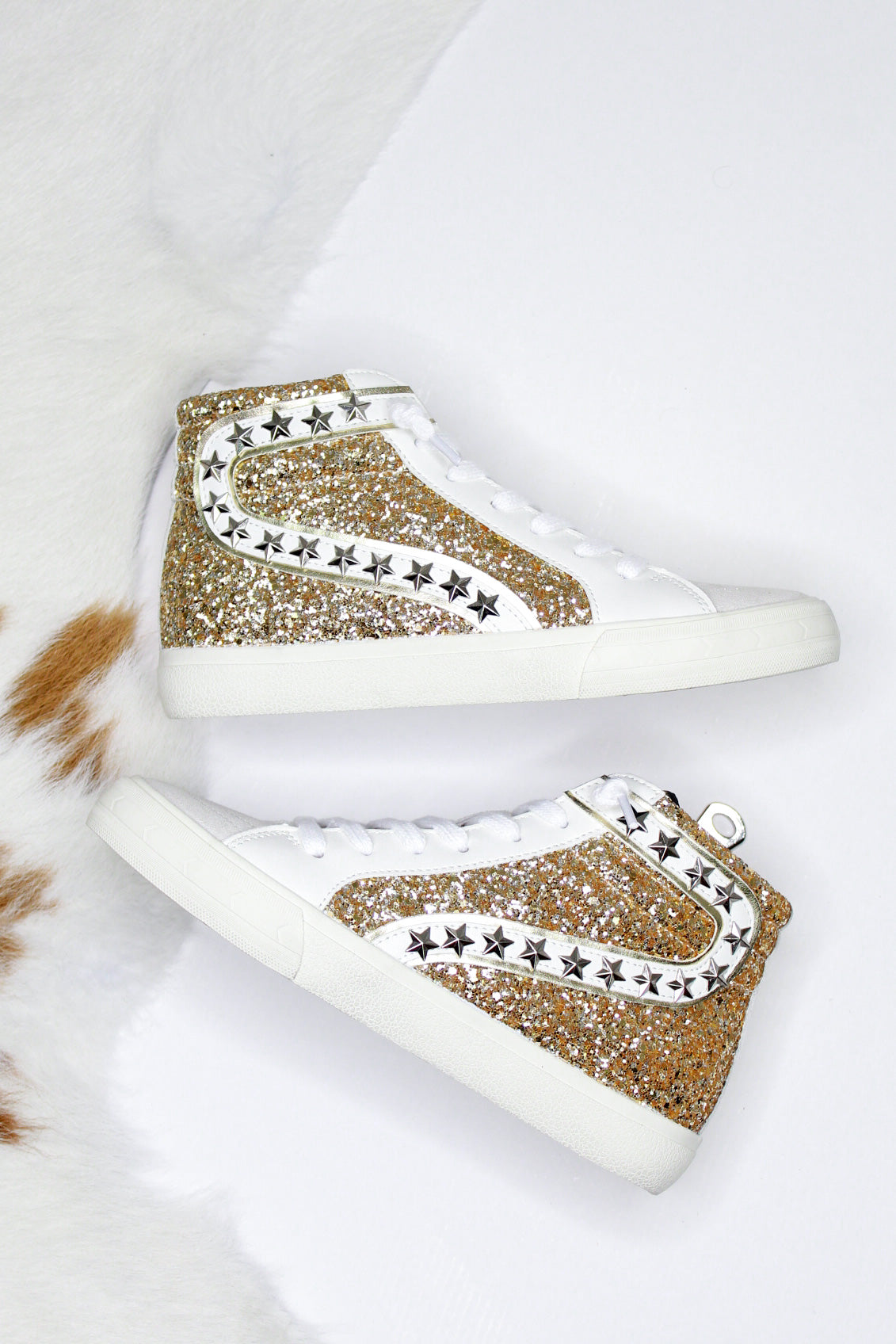 Mateel VH Gold Glitter High Top Sneaker