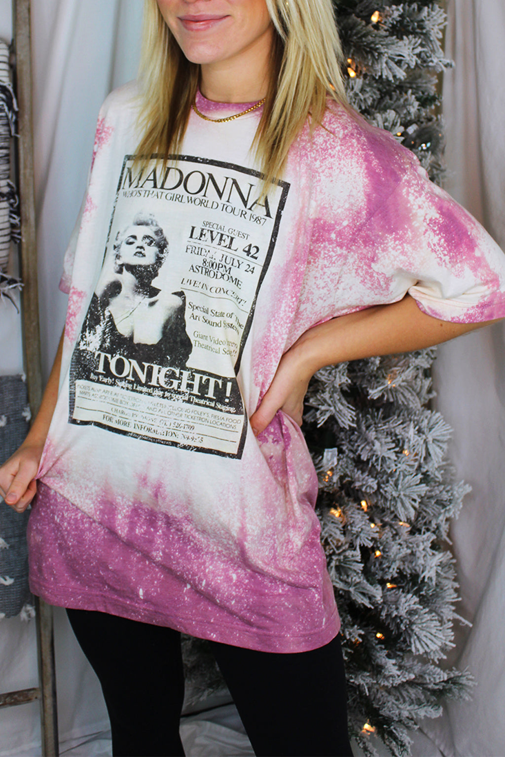 Pink Madonna Bleached Band Tee