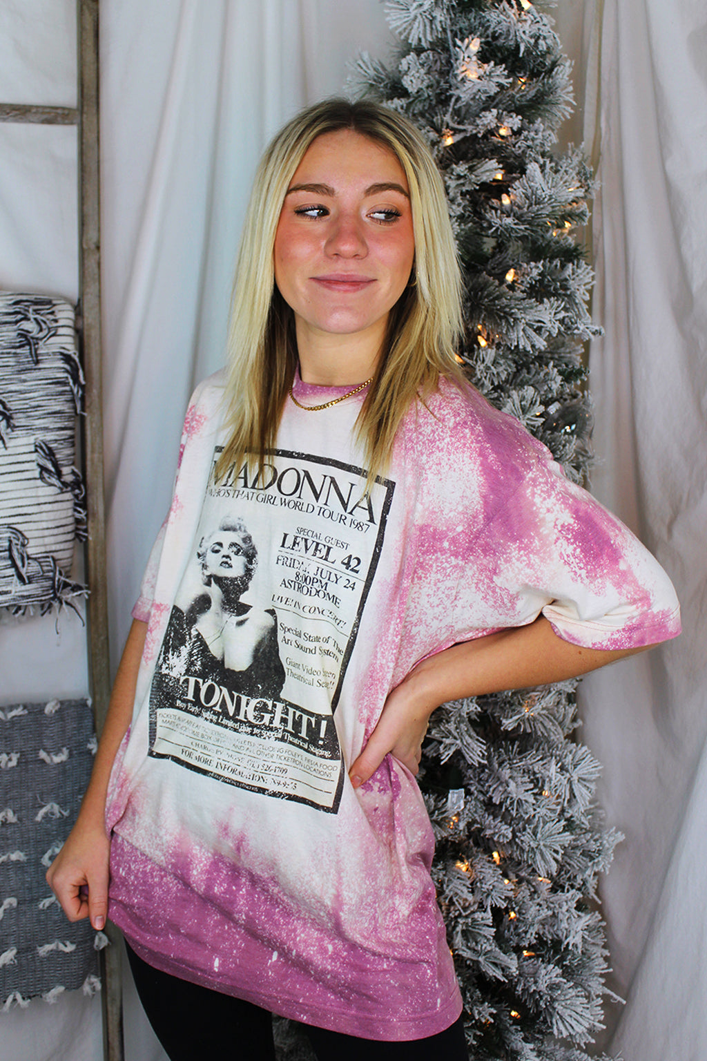Pink Madonna Bleached Band Tee