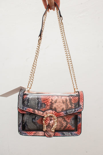 Python Print Clear Crossbody Bag