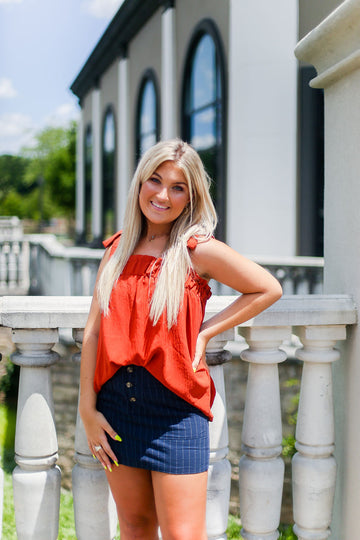 Rust Tie Top Tank Top