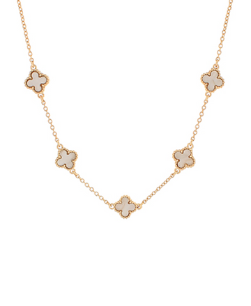 Pearl Clover Charm Chain Necklace