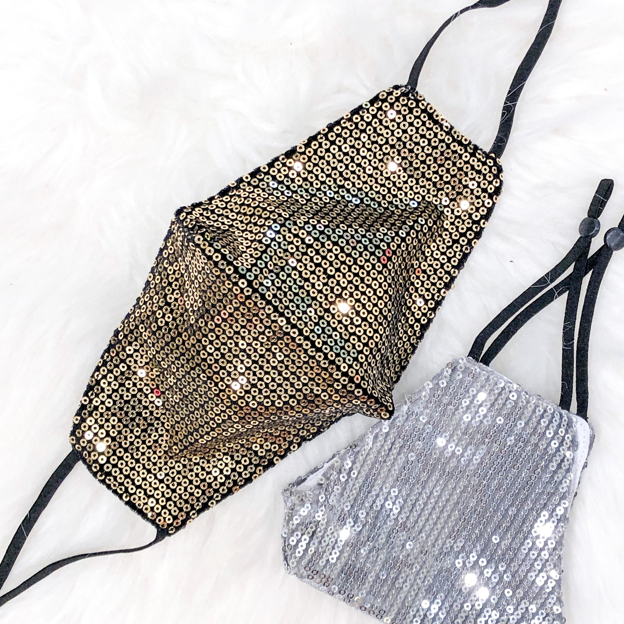 Silver Sequin Face Mask