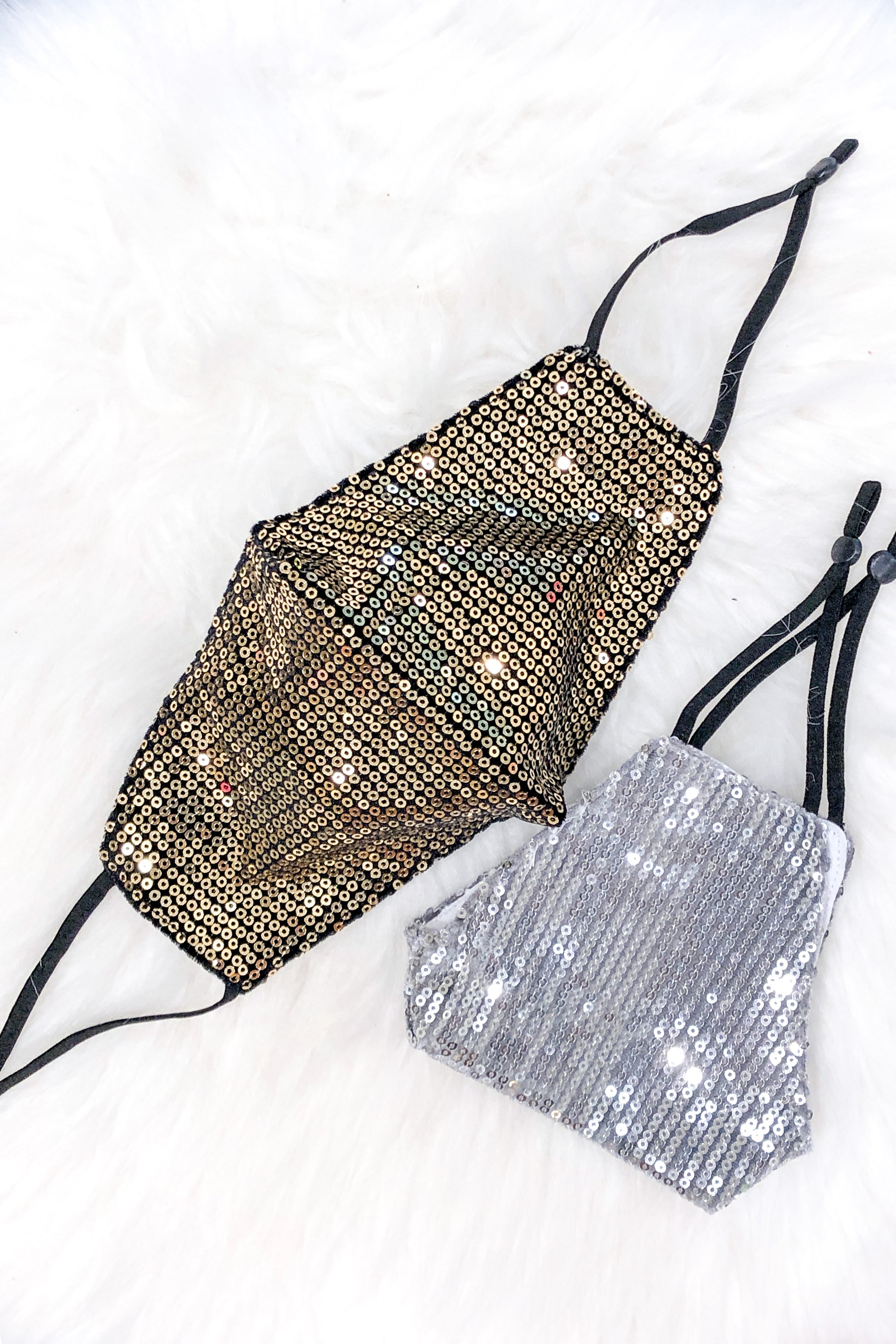 Silver Sequin Face Mask
