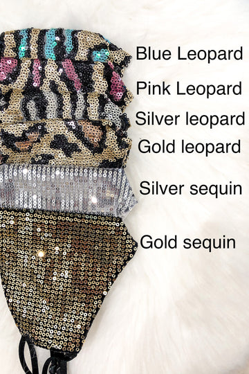Pink Leopard Sequin Face Mask