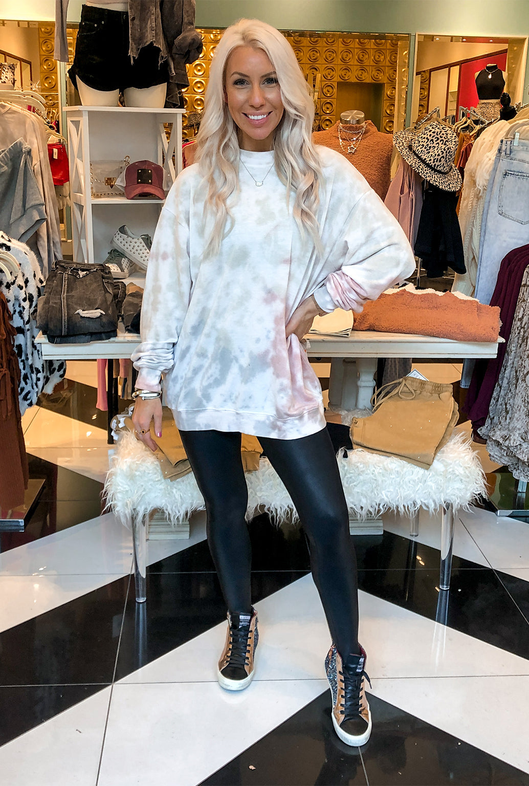 Taupe Tie Dye Sweatshirt
