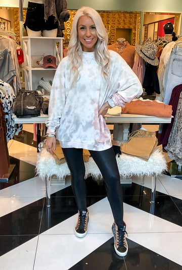 Taupe Tie Dye Sweatshirt