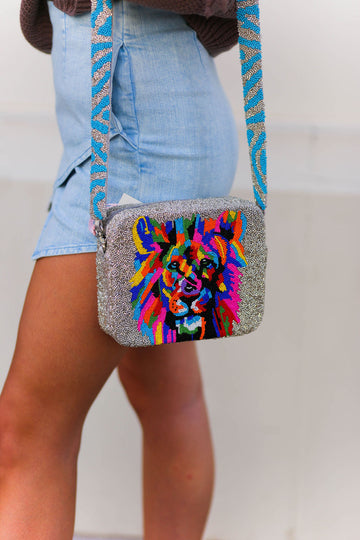 Tiana Designs Beaded Box Purse - Rainbow Tiger