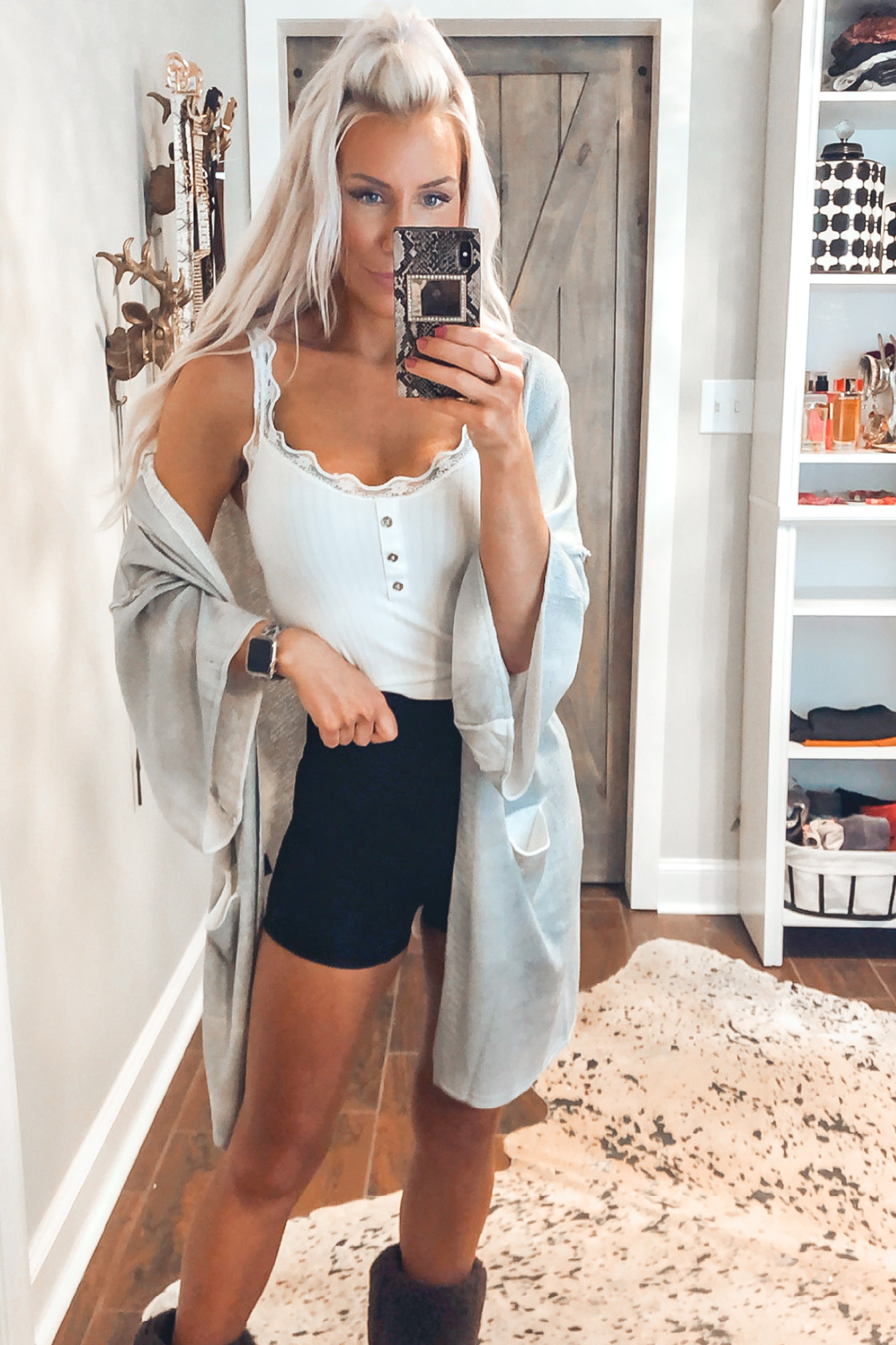 Lace Trim Button Up Tank