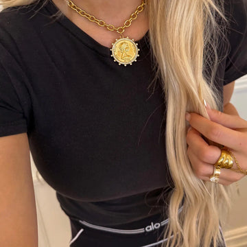Gold Coin Pendant Necklace
