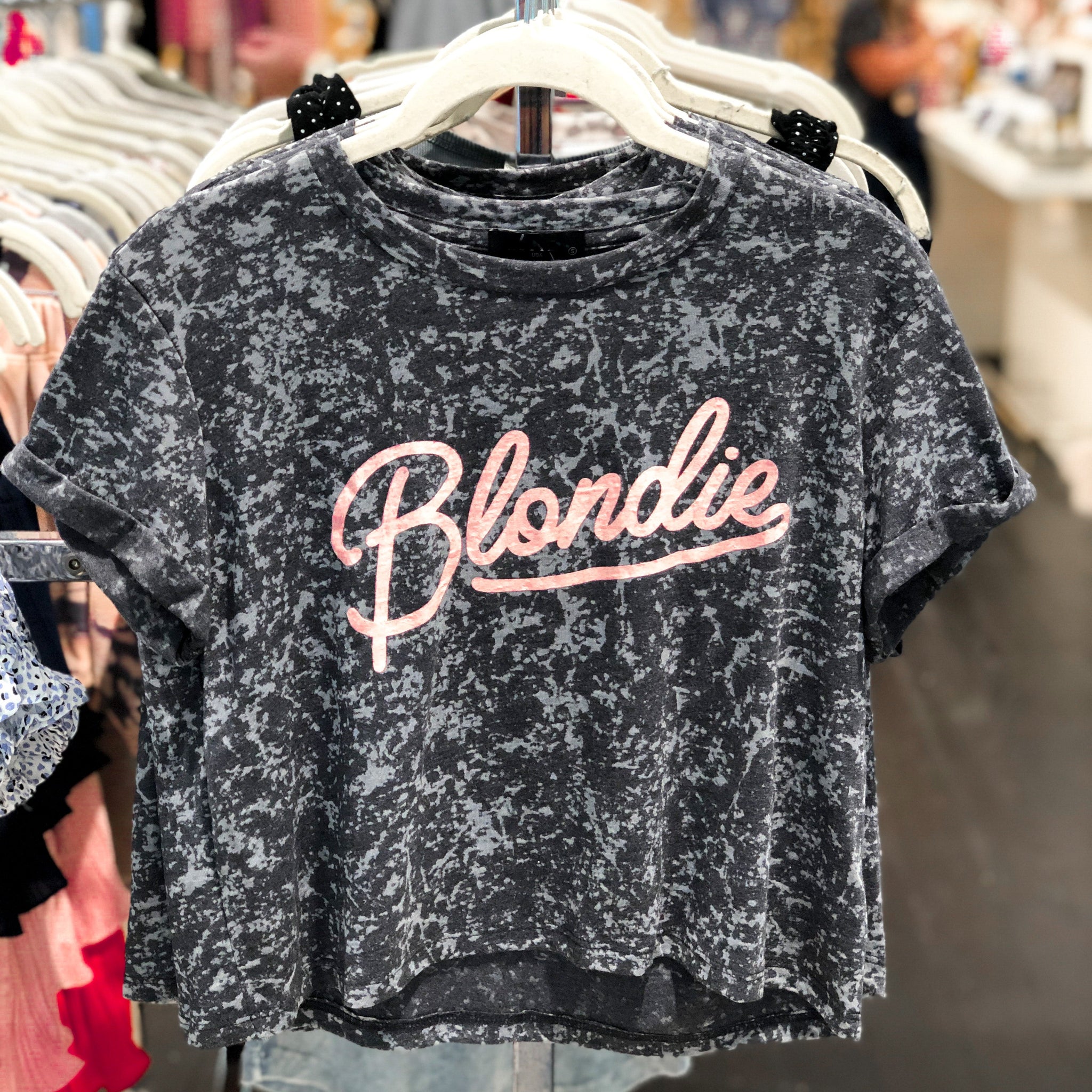 Grey Blondie Cropped Graphic Tee