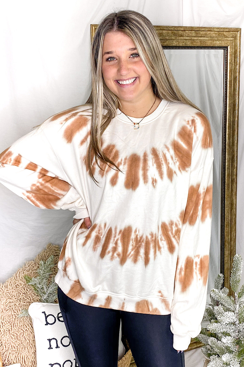 Ivory Tie Dye Crewneck Sweatshirt