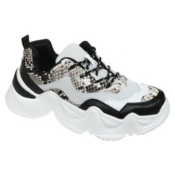 Zola Snake Skin Chunky Sneakers